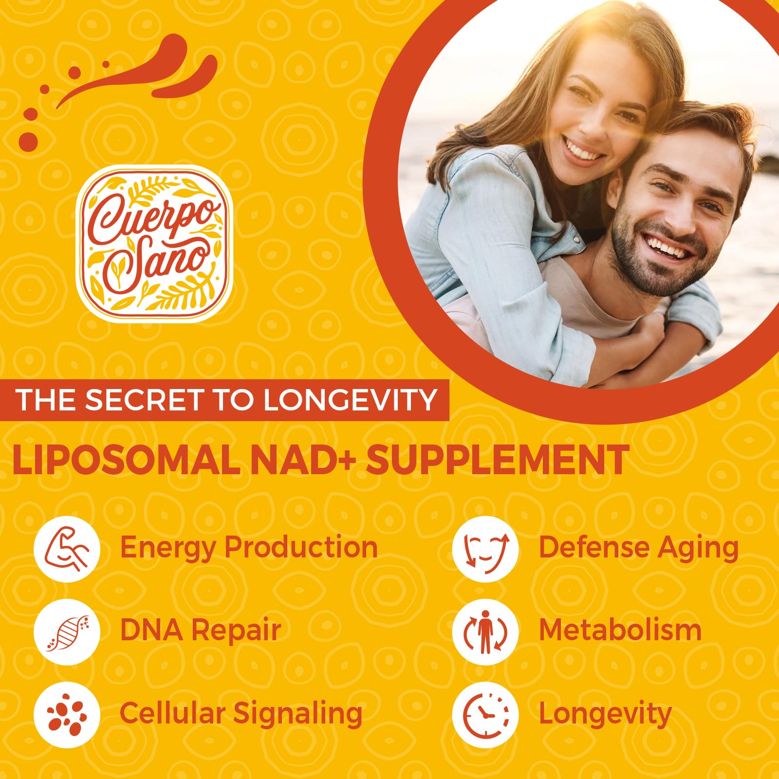 Cuerpo Sano 2000 MG NAD Supplement, Liposomal NAD+ with High Absorption, More Efficient Than Nicotinamide Riboside, Pure & Plus Boosting Supplement, Aging Defense, Metabolism & Cellular, 60 softgels Cuerpo Sano uk supplements