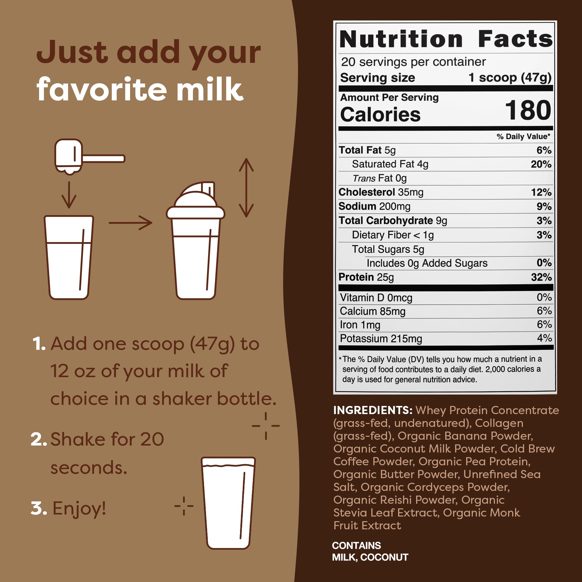 FlavCity Protein Powder Smoothie, Butter Coffee - 100% Grass-Fed Whey Protein Powder FlavCity uk supplements