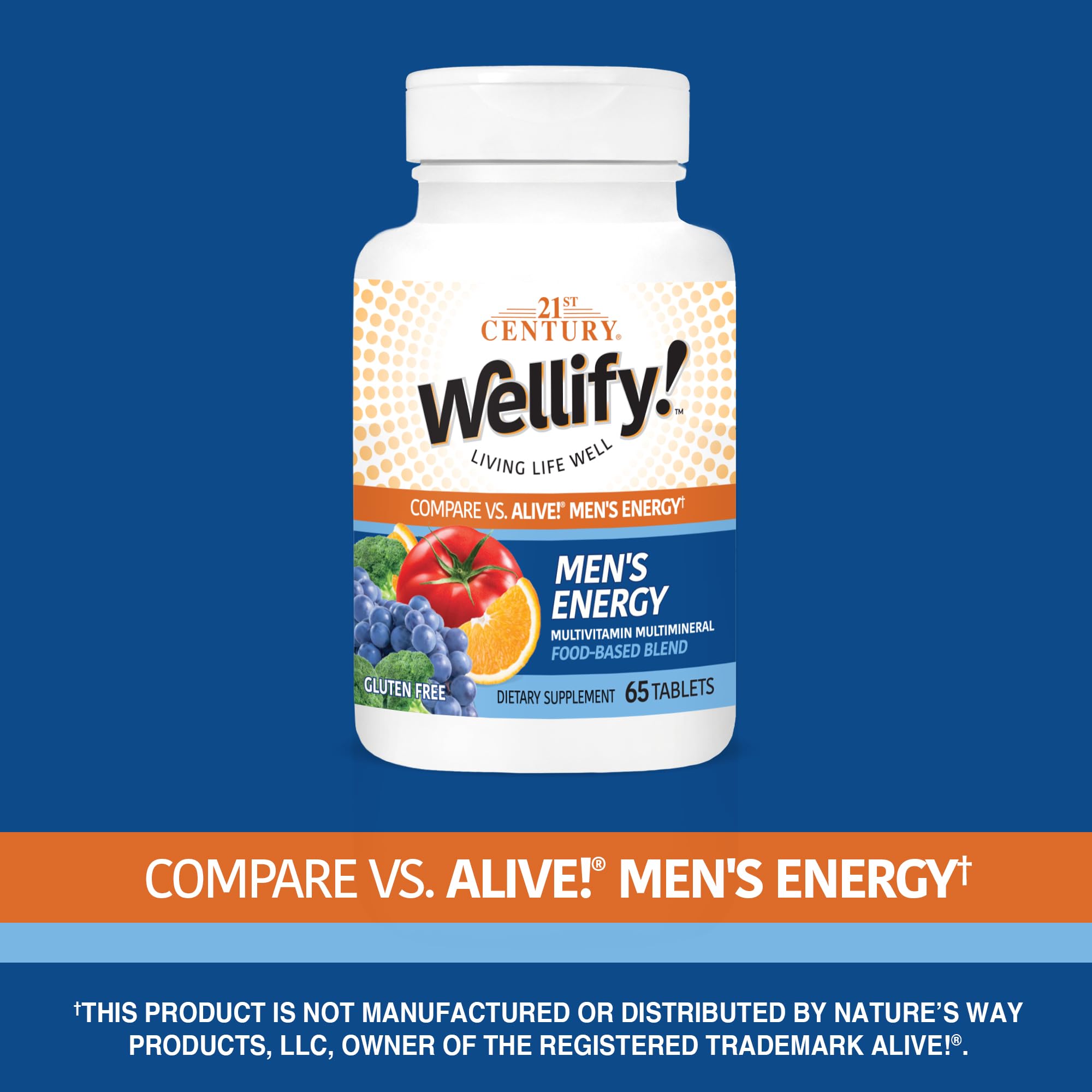 21st Century Wellify Men's Energy Multivitamins with Minerals, 65 Count 21st Century uk supplements