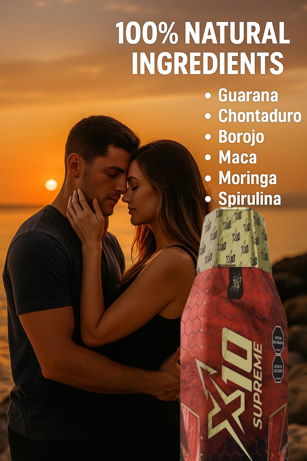 X10 Supreme Liquid 500 ML Natural Supplement (Similar Results as vitafer..Gold) - Chontaduro, Guarana, and Borojó Blend | 500 ML | Plant-Based Energy Support for Vitality X10 uk supplements