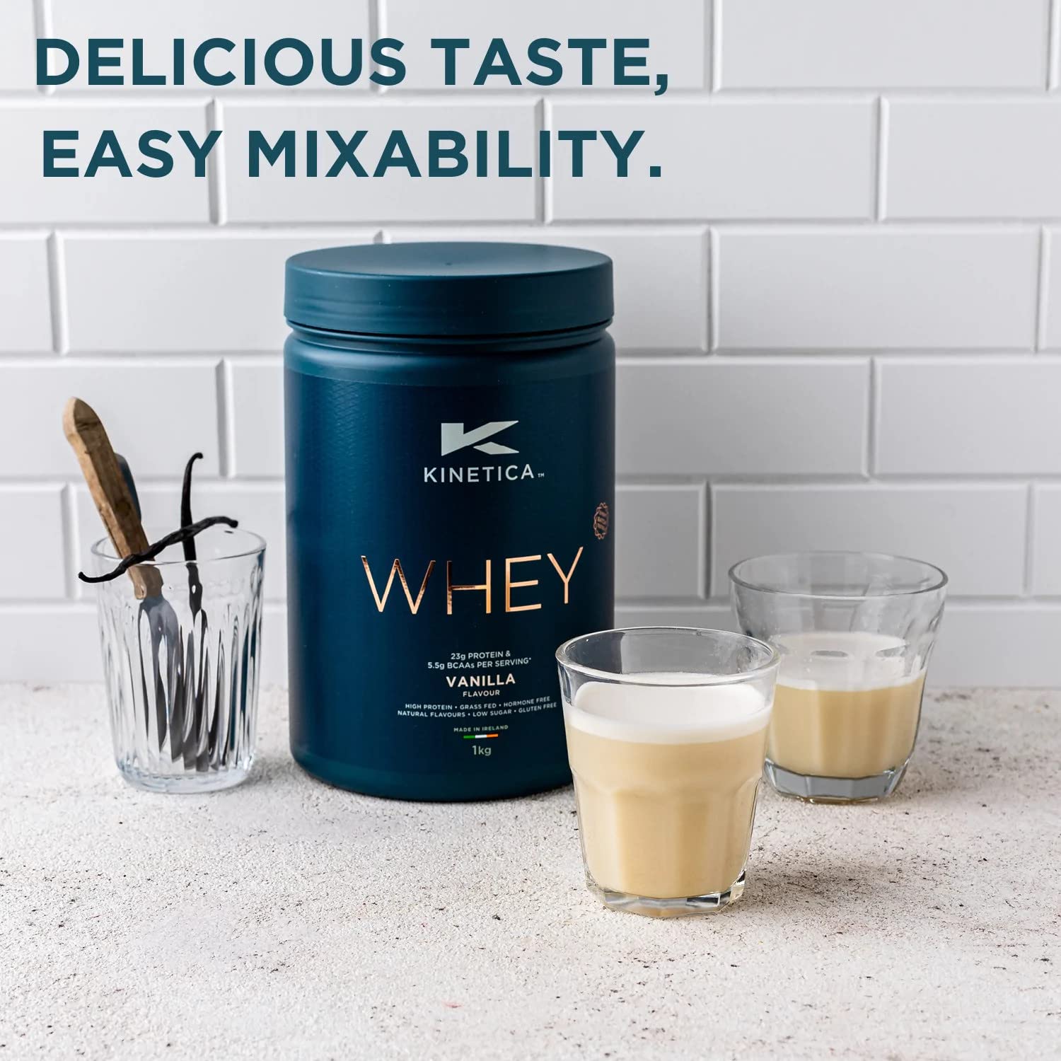 Kinetica Vanilla Whey Protein Powder | 4.5kg | 23g Protein per Serving | 150 Servings Kinetica uk supplements