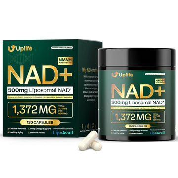 UPLIFE NAD+ Supplement 1,372mg – Liposomal NAD+ with CoQ10, Resveratrol, Spermidine, L-Theanine, Apigenin & PQQ – NMNH Alternative Booster Cellular Energy, Healthy Aging, Immune Health – 120 Capsules UPLIFE uk supplements