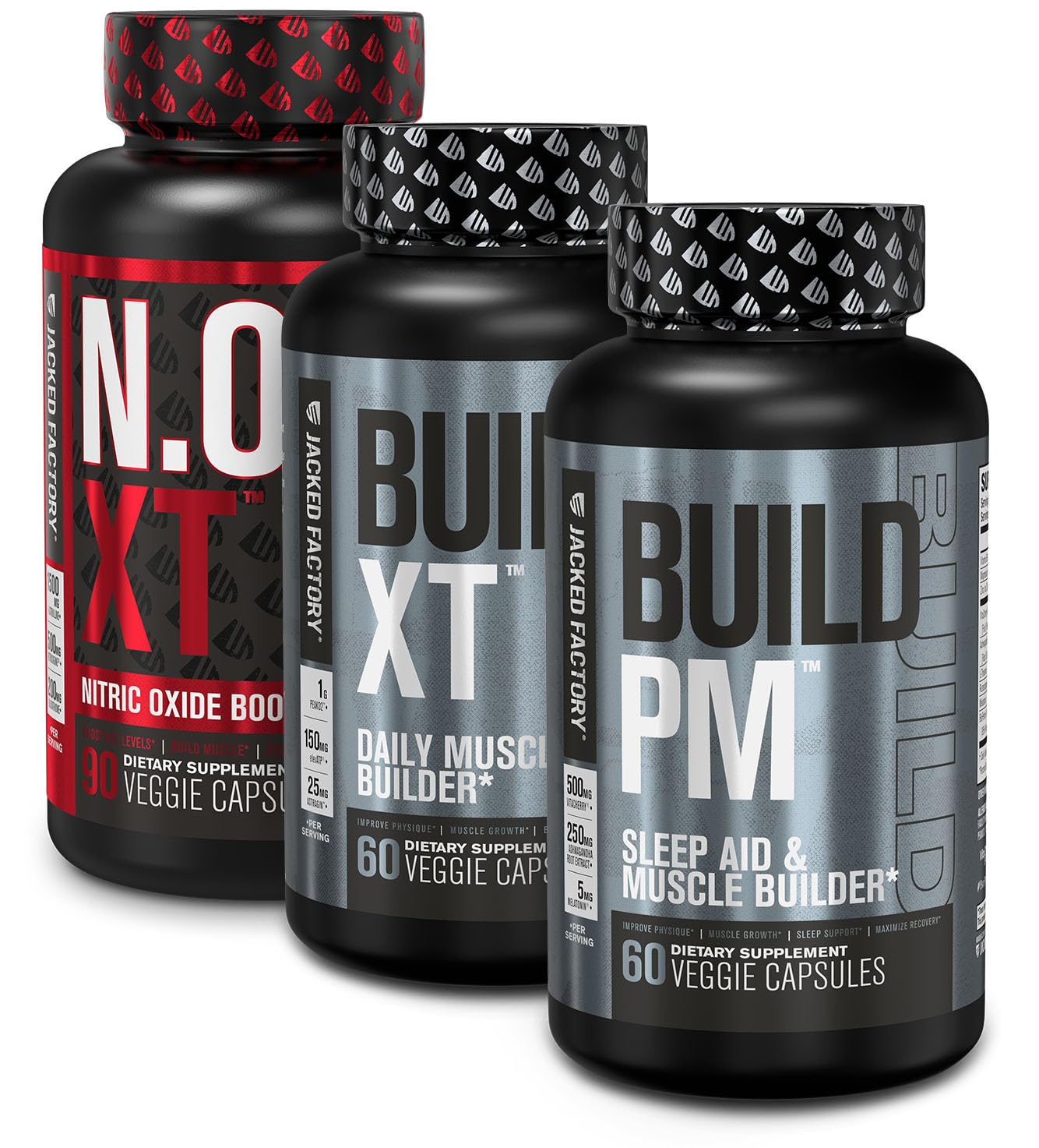 Jacked Factory AM & PM Muscle Building Stack - N.O. XT, Build XT, & Build PM Jacked Factory uk supplements