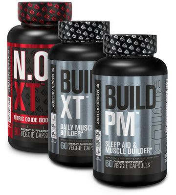 Jacked Factory AM & PM Muscle Building Stack - N.O. XT, Build XT, & Build PM Jacked Factory uk supplements
