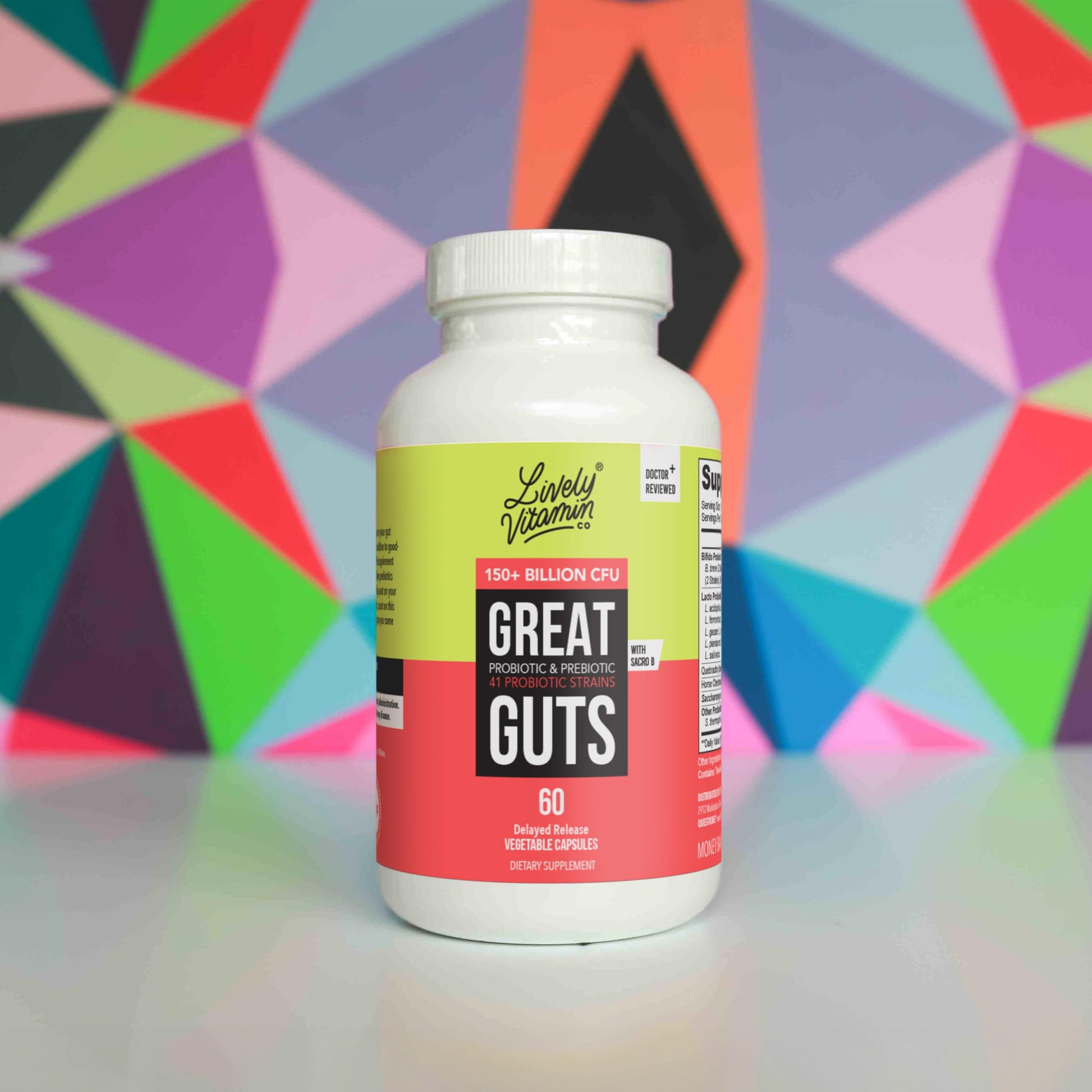 LIVELY VITAMIN CO. Great Guts Probiotic - 25 Billion CFU Probiotic - Balance Gut Microbiome, GI Tract, Inflammation, Indigestion, Reflux, Upset Stomach, & Diarrhea - 90 Caps LIVELY VITAMIN CO uk supplements