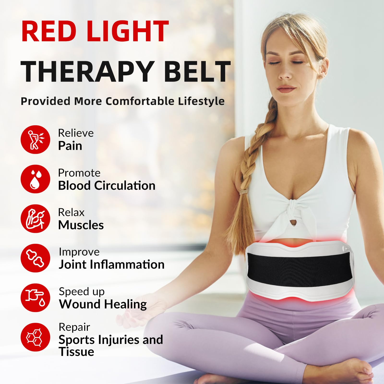 Toponechoice Red Light Therapy Belt, 450pcs 660nm 850nm 940nm, Infrared Light Therapy Toponechoice uk supplements