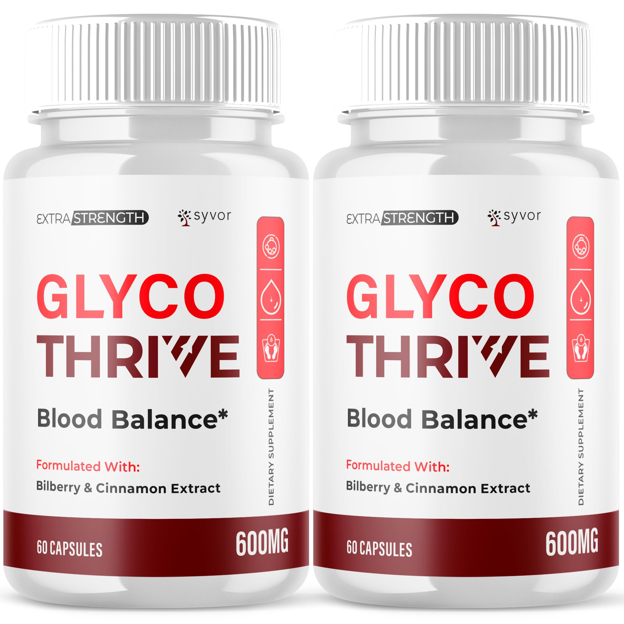 (2 Pack) Glyco Thrive Capsules, Official GlycoThrive Glycogen Support Pills with All Natural Ingredients, Advanced Formula Health Supplement with Max Strength Vitamins for Women & Men (120 Capsules) Syvor uk supplements