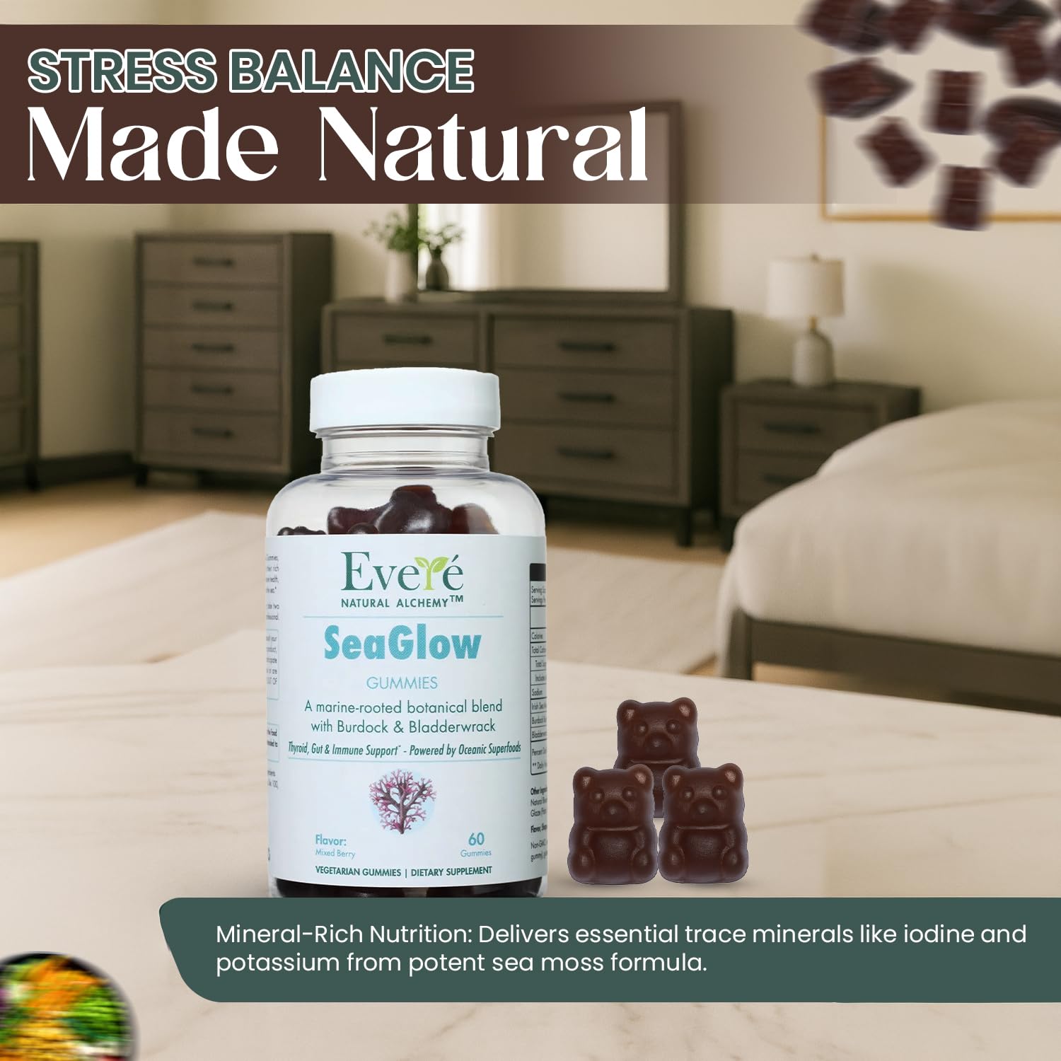 The EverÉ Natural Alchemy Sea Moss with Bladderwrack & Burdock Root – Vegan, Plant-Based Gummies with Minerals & Botanicals – Mixed-Berry Flavor, Non-GMO & Gluten-Free The EverÉ Natural Alchemy uk supplements