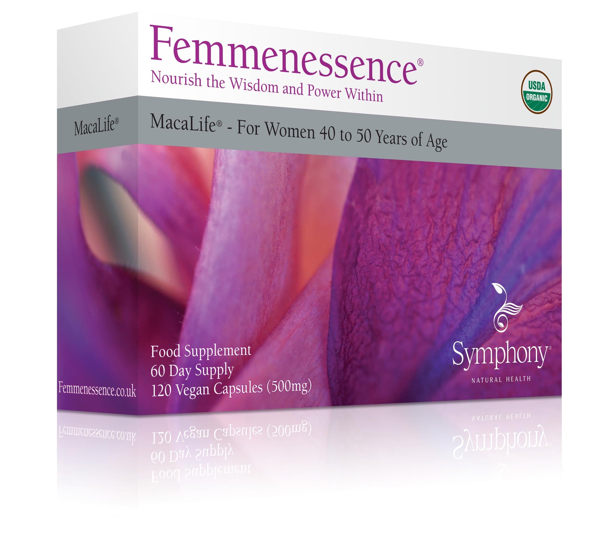 Femmenessence® MacaLife® – Clinically Proven Perimenopausal Organic Vegan Supplement for Natural Hormone Balance, Symptom Relief, Heart & Mood Support (120 Capsules, 60 Day Supply) Natural Health International uk supplements