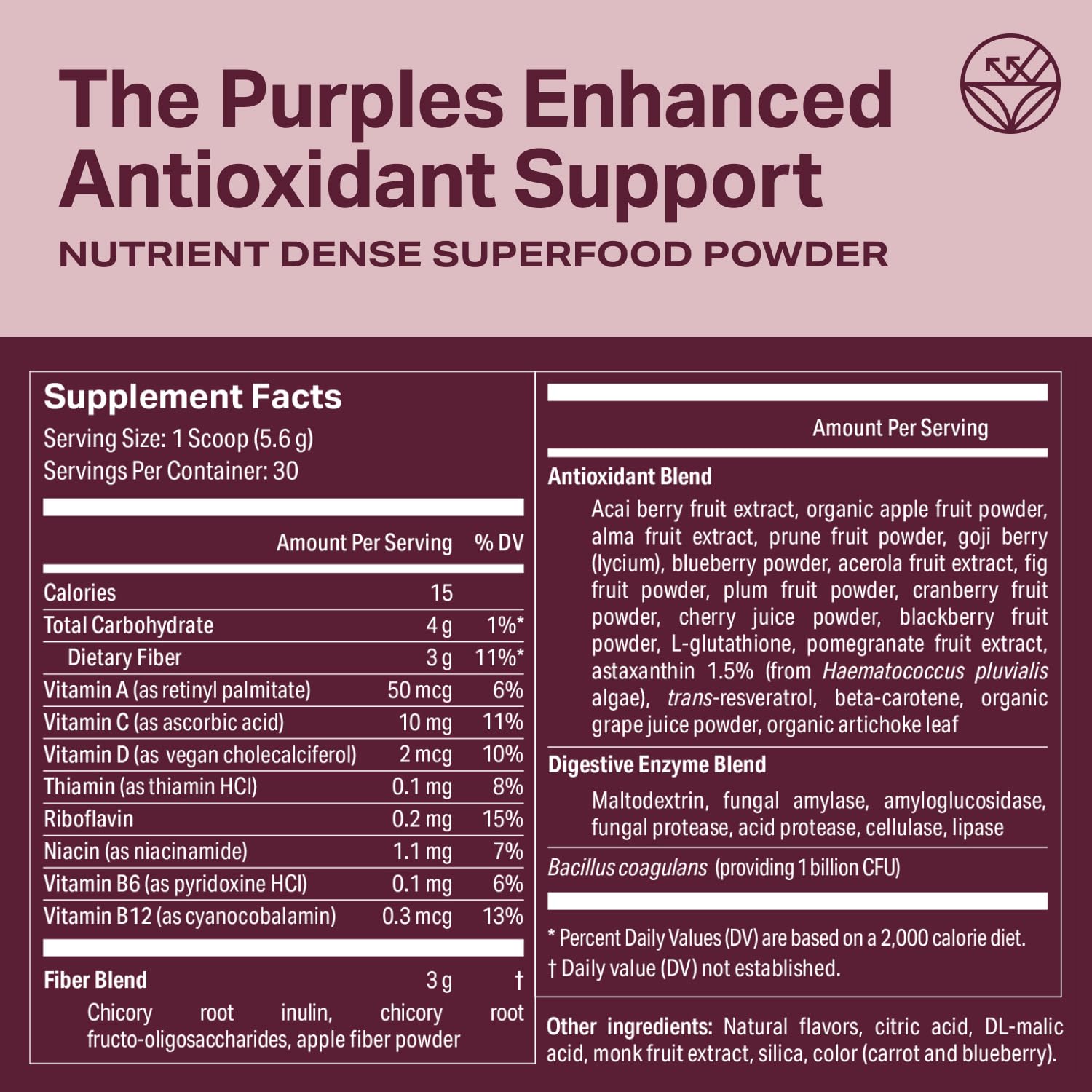 Proper, The Purples Nutrient-Dense Superfood Powder - Antioxidant Supplement and Cellular Support – Acai, Amla, Blueberry, Vitamin C, B Vitamins & More - Enhanced with Prebiotic Fiber & Probiotics Proper uk supplements