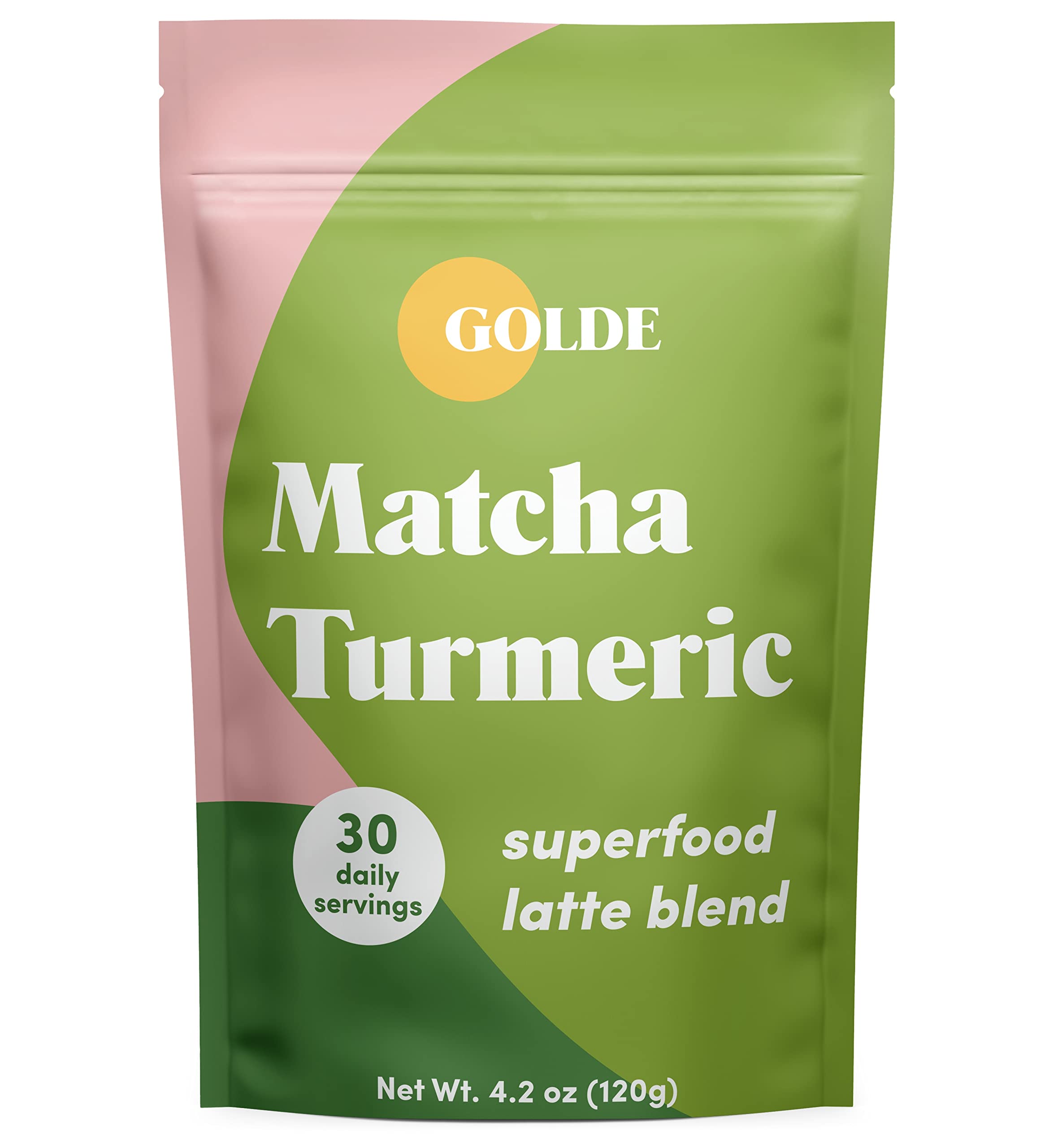 GOLDE - Superfood Latte Blend - Matcha Turmeric - Plant-Based w/Turmeric, Coconut, & Matcha - Stress Balance - Vegan, Keto, & Sugar-Free - 30 Servings GOLDE uk supplements