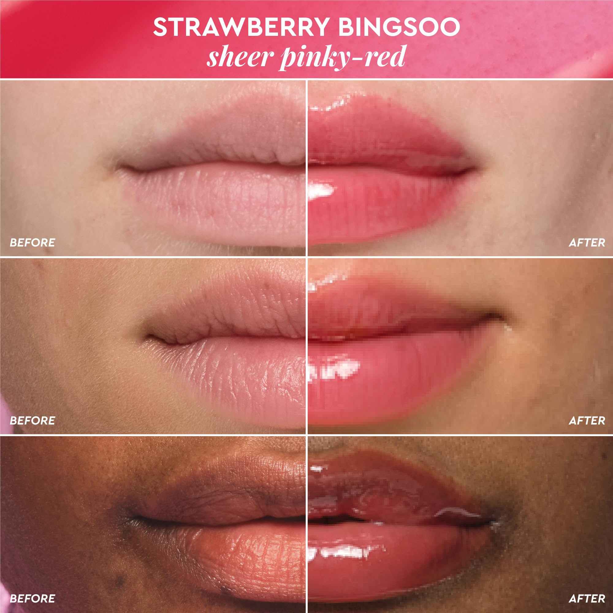 Glow Recipe Glass Balm Lip Treatment - 12Hr Hydrating Lip Balm & Moisturizer with Hyaluronic Acid to Smooth, Plump & Protect from Dryness - Sheer Pinky Red Tint, Strawberry Bingsoo (15 ml) Glow Recipe uk supplements