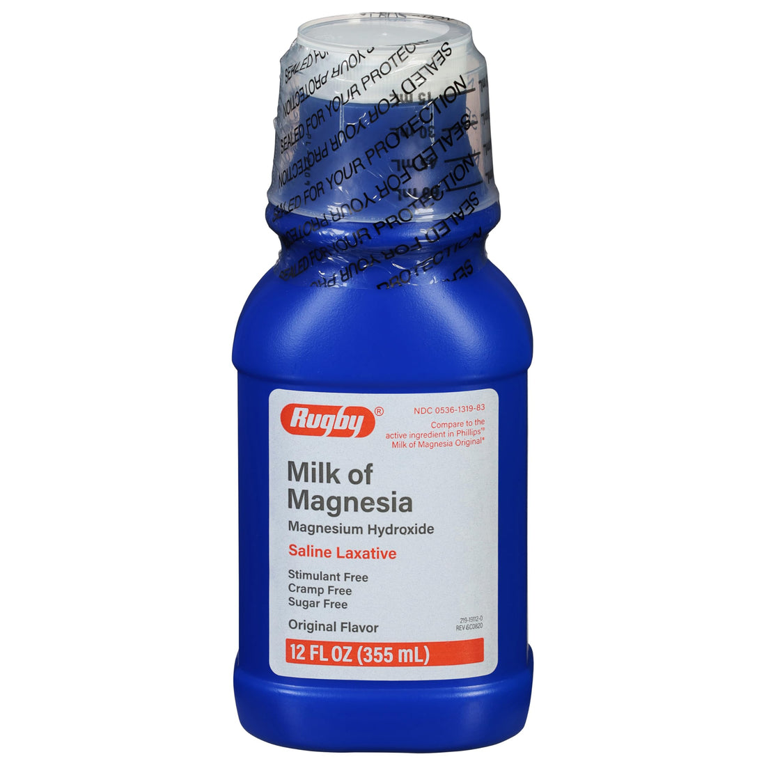 Rugby Milk of Magnesia Magnesium Hydroxide Saline Laxative – Stimulant, Cramp & Sugar-Free - Original Flavor – 12 Fl Oz RUGBY LABORATORIES uk supplements