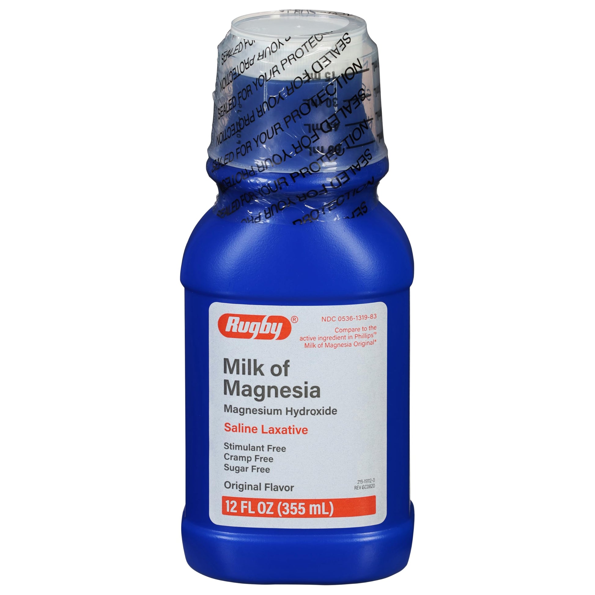Rugby Milk of Magnesia Magnesium Hydroxide Saline Laxative – Stimulant, Cramp & Sugar-Free - Original Flavor – 12 Fl Oz RUGBY LABORATORIES uk supplements