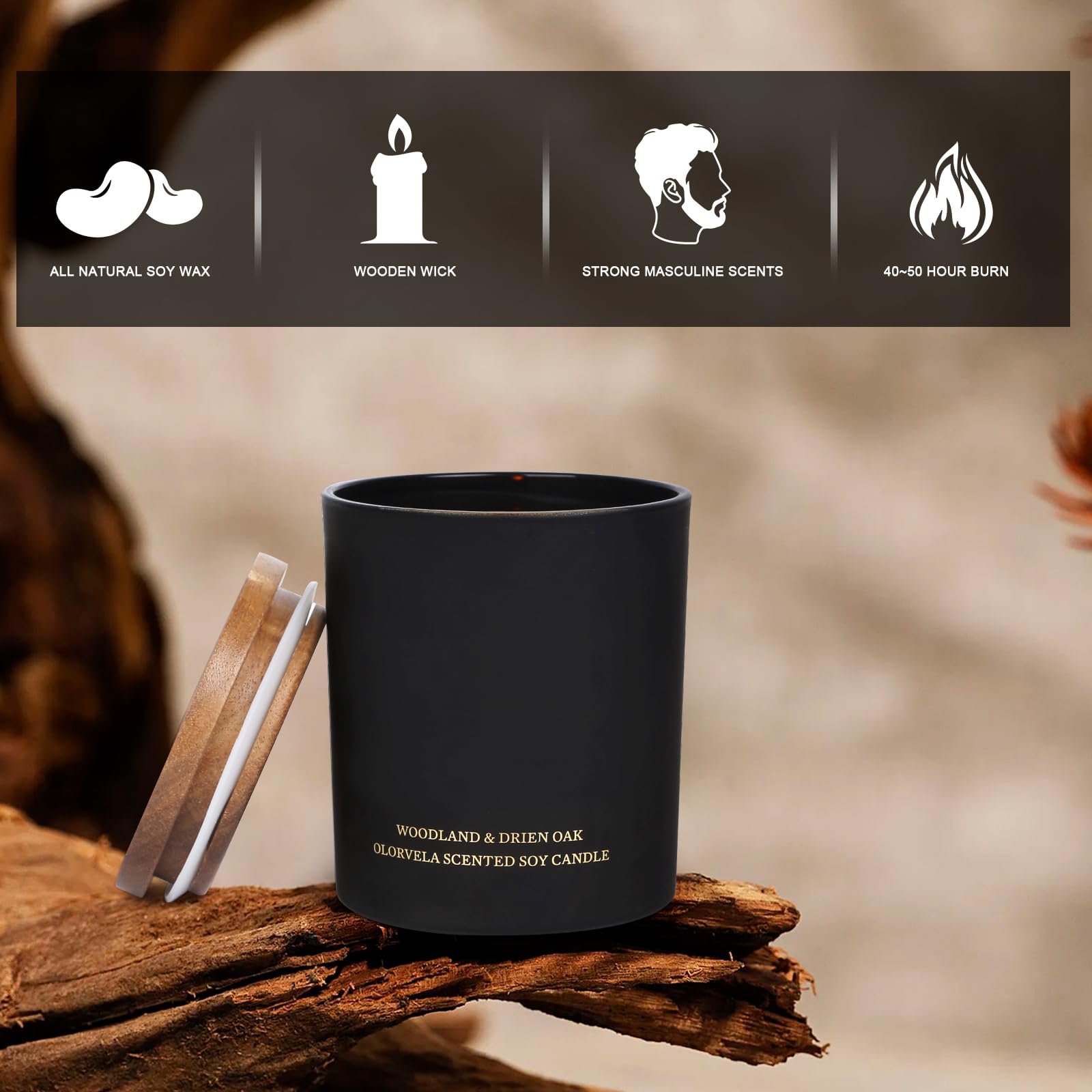 olorvela Candles for Men Wood Wicked Candles for Home Scented Mens Candle Aromatherapy 8oz olorvela uk supplements