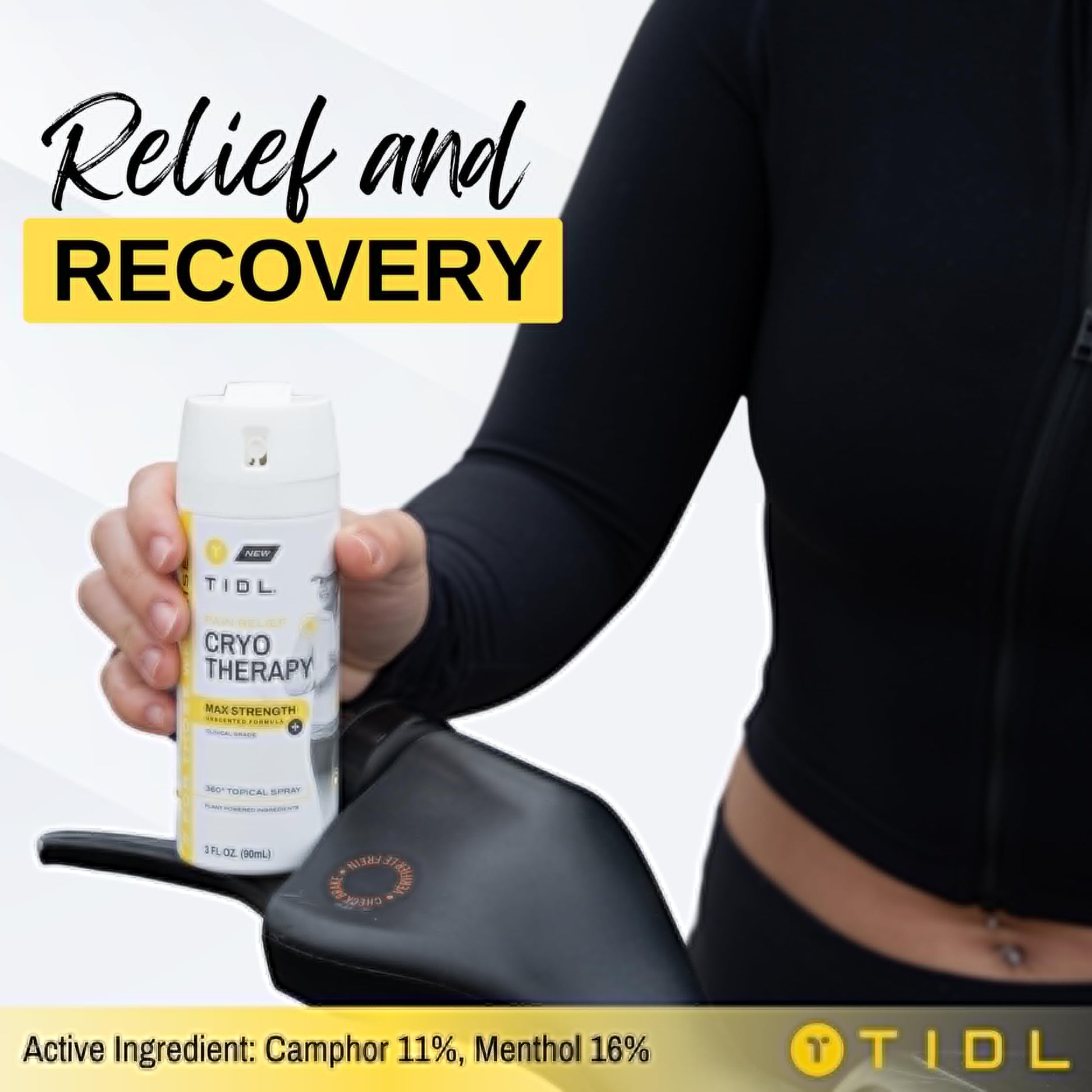 TIDL Cryotherapy Pain Relief Spray, 3 Oz (Pack of 2) Max Strength for Fast-Acting Muscle, Joint & Neck Pain Relief, Plant-Based Menthol & Camphor Pain Reliever, Quick Drying Formula TIDL uk supplements