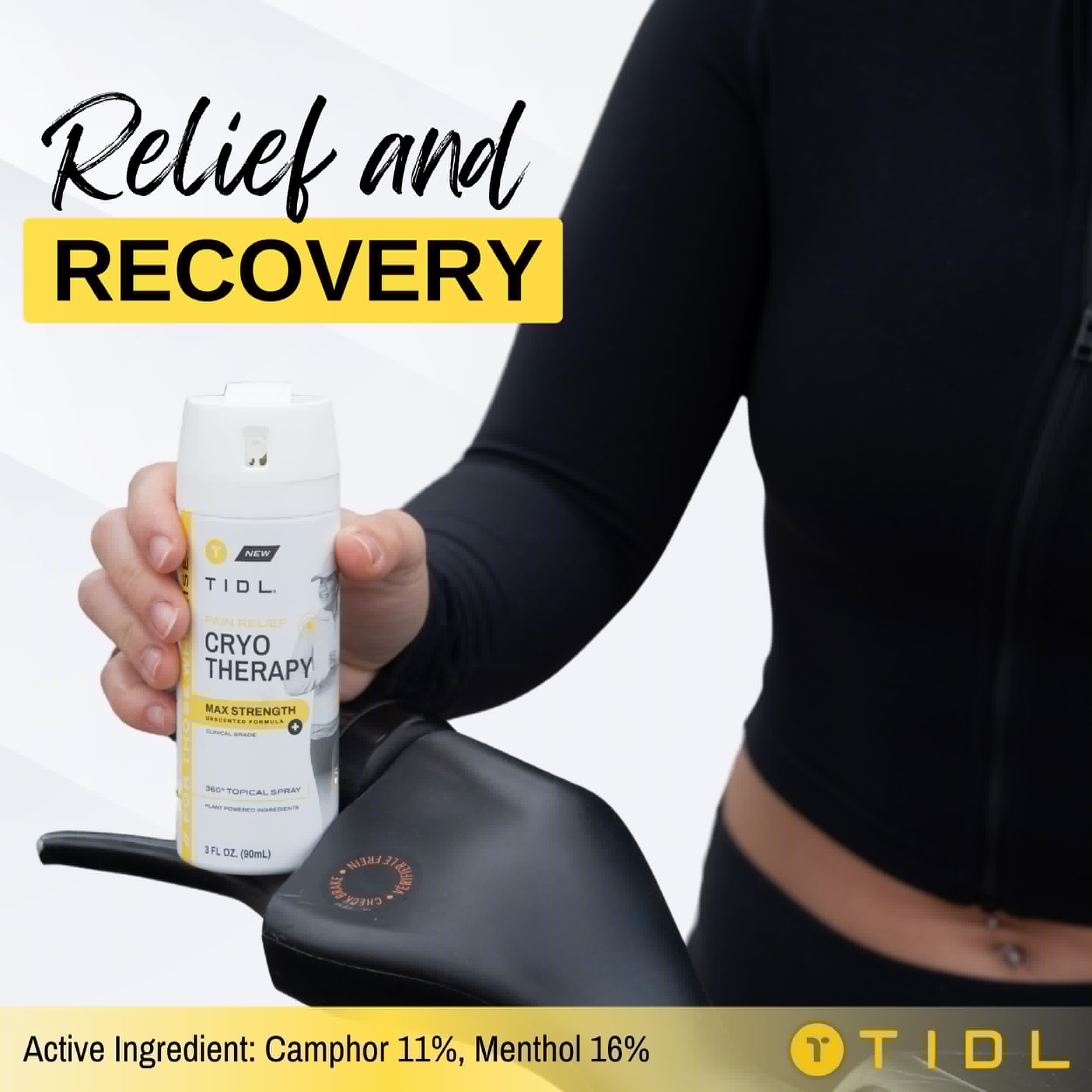 TIDL Cryotherapy Pain Relief Spray, 3 Oz (Pack of 2) Max Strength for Fast-Acting Muscle, Joint & Neck Pain Relief, Plant-Based Menthol & Camphor Pain Reliever, Quick Drying Formula TIDL uk supplements