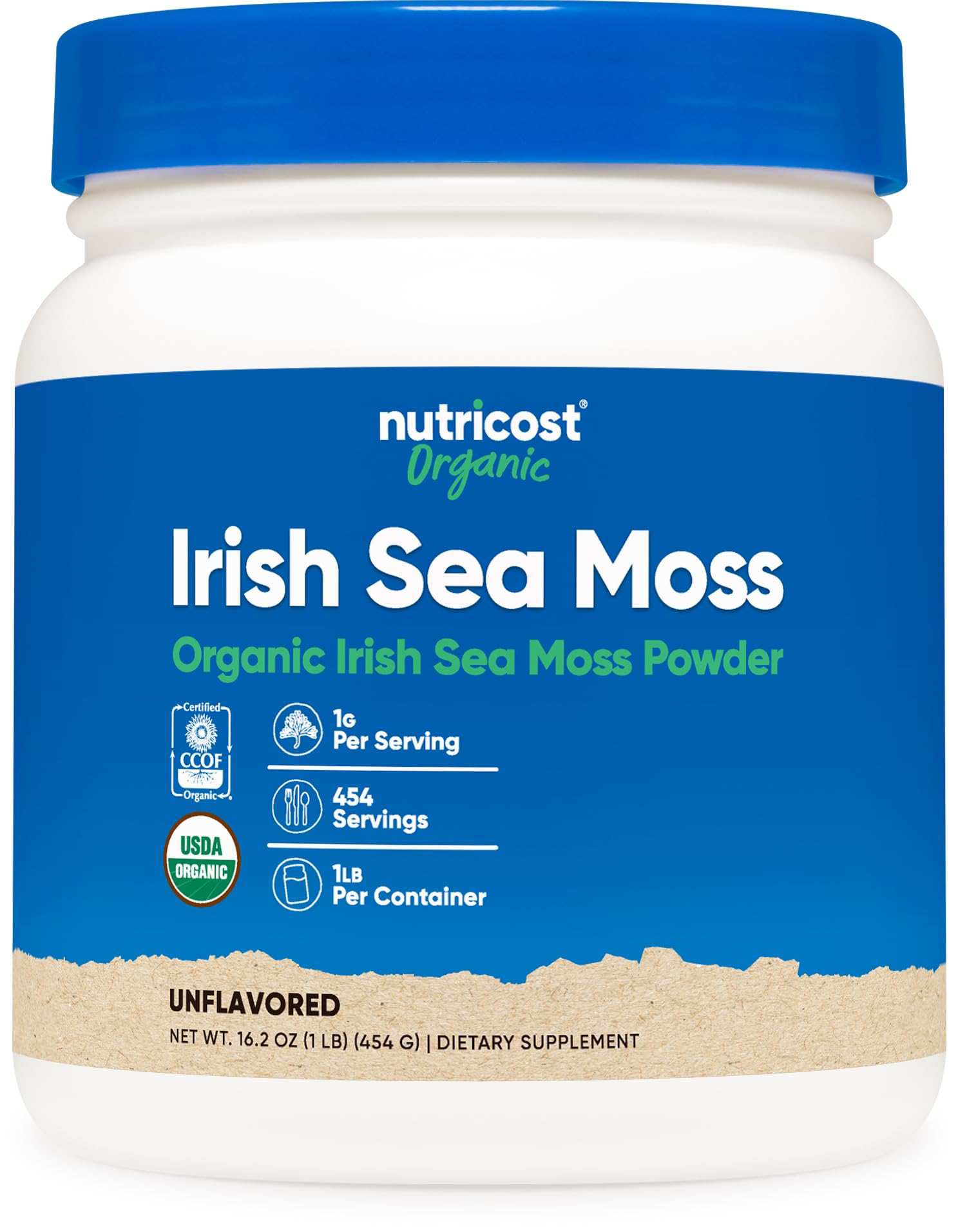 Nutricost Organic Irish Moss Powder (1 LB) - Gluten Free, Non-GMO, Vegetarian Friendly Nutricost uk supplements