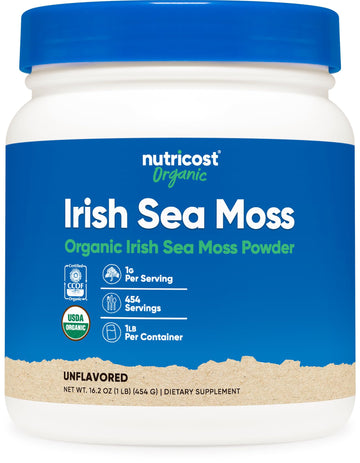 Nutricost Organic Irish Moss Powder (1 LB) - Gluten Free, Non-GMO, Vegetarian Friendly Nutricost uk supplements