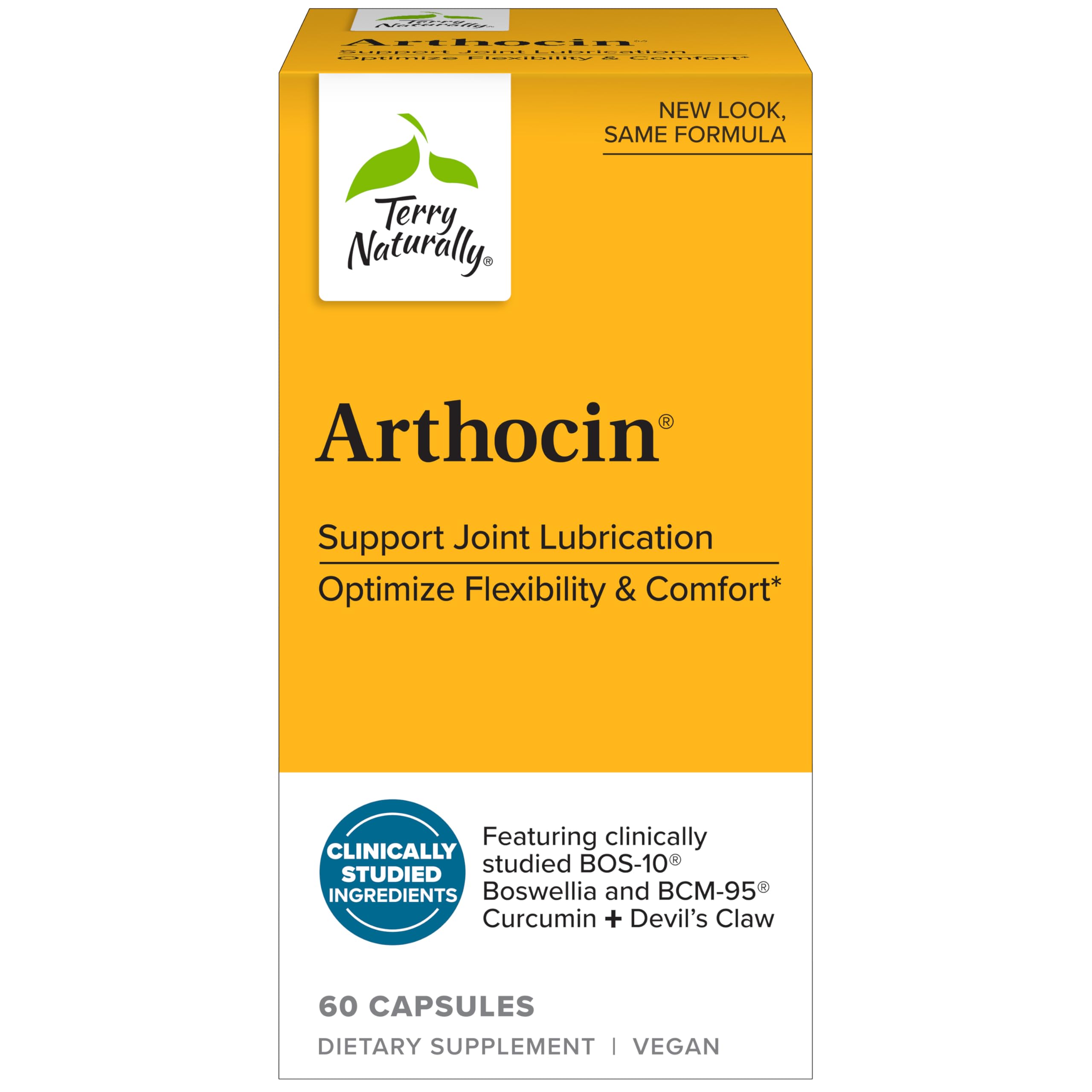 Terry Naturally Arthocin - Boswellia Serrata Capsules with Devil's Claw & Curcumin - Supplement to Support Joint & Spine Health - Herbal Supplement Aids Comfort & Absorption - 60 Capsules Terry Naturally uk supplements