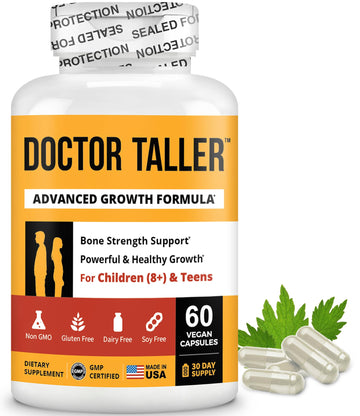 NuBest Doctor Taller - Bone Strength Supports, Enhance Immune System - Keto with Calcium, Vitamin D3, Vitamin K2, Amino Acids & Herbs for Children (8+) - 60 Vegan Capsules | 1 Month Supply NuBest uk supplements