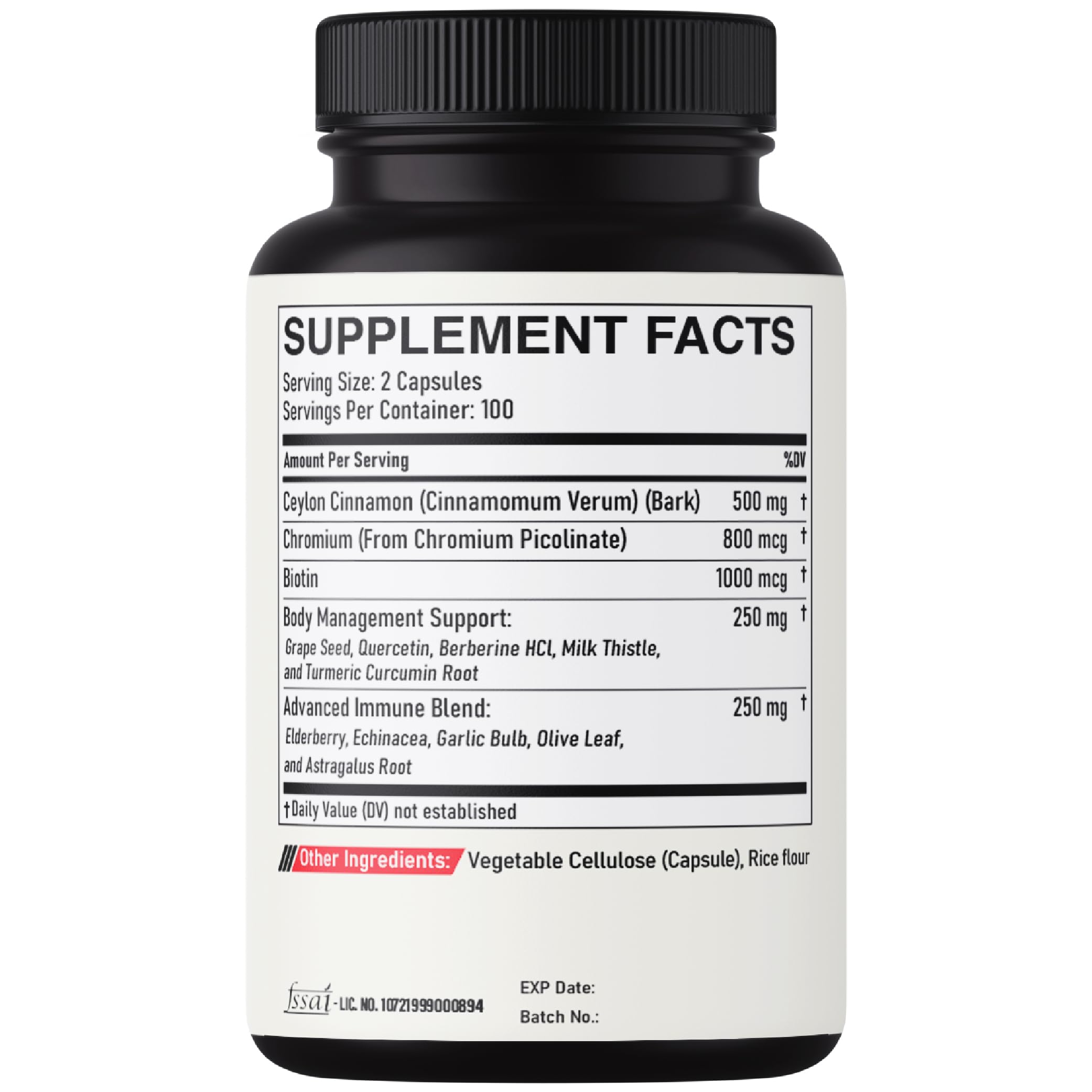 DEDICAD 13in1 Ceylon Cinnamon Capsules - 200 Capsules with Chromium Picolinate, Biotin, Grape Seed, Elderberry & More DEDICAD uk supplements