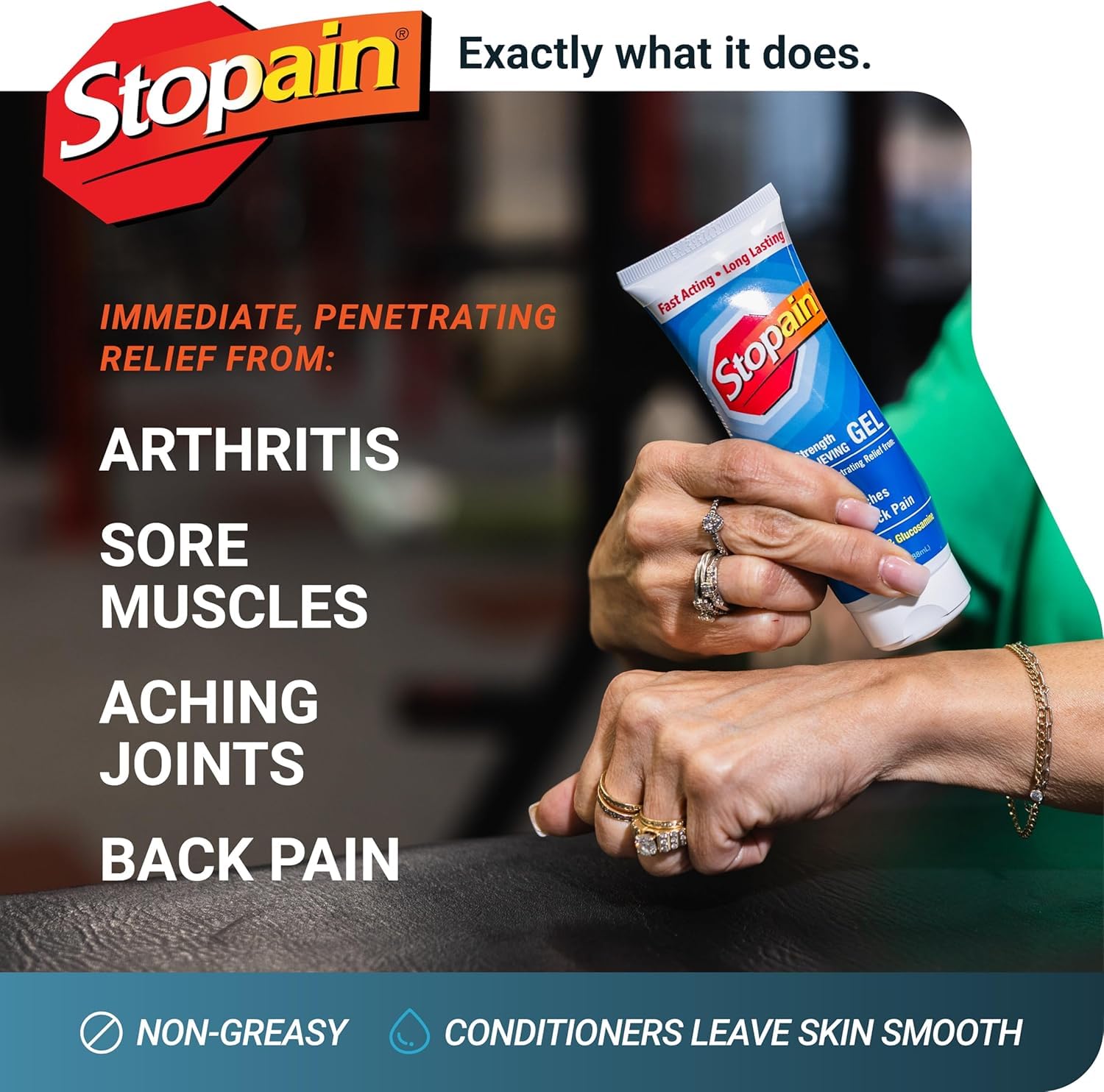 Stopain Pain Relief Gel 3oz USA Made, Max Strength Fast Acting with MSM, Glucosamine, Menthol for Arthritis, Lower Back Sciatica, Knee, Neck, HSA FSA Approved Topical Analgesic Products Stopain uk supplements