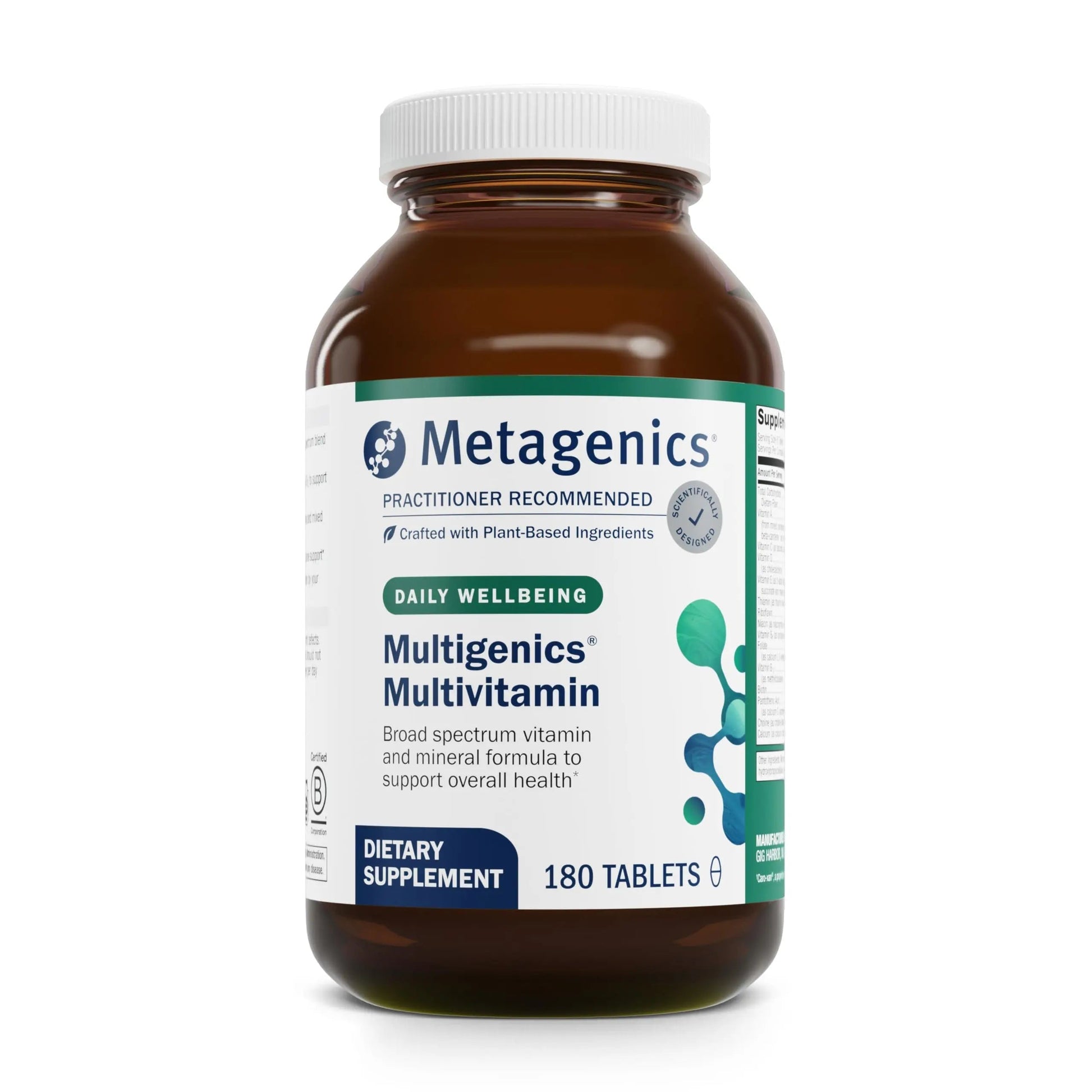 Metagenics Multigenics Multivitamin - Daily Multivitamin with Beta-Carotene, Folic Acid, Calcium & Magnesium - Supports Bone, Heart, Immune & Cellular Health Metagenics uk supplements