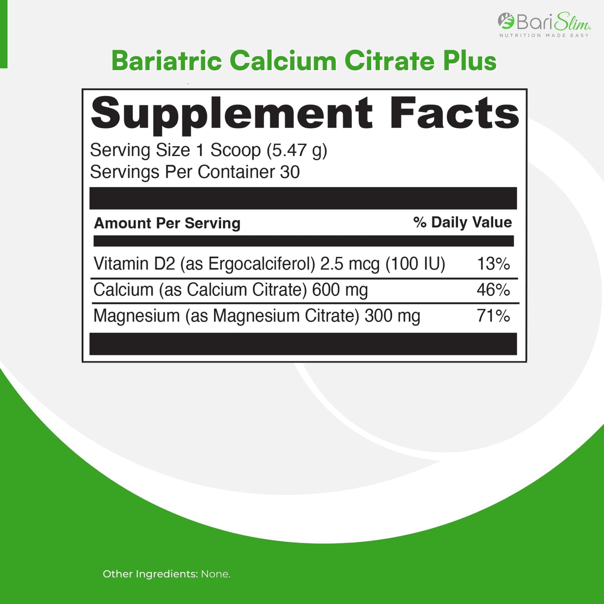 BariSlim Bariatric Calcium Citrate Plus Powder - Formulated for Patients After Weight Loss BariSlim uk supplements