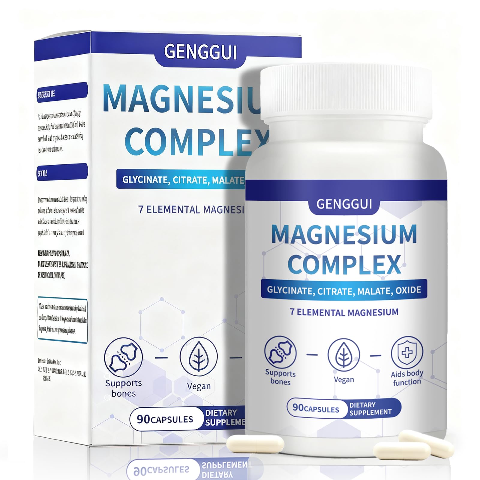 Magnesium Complex 1000mg - 7-in-1 Supplement with Glycinate, Citrate & Malate - Supports Muscle Relaxation, Sleep, Heart Health - High Absorption Capsules, 90 Count (1) CellJuvMax uk supplements