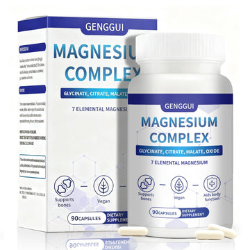 Magnesium Complex 1000mg - 7-in-1 Supplement with Glycinate, Citrate & Malate - Supports Muscle Relaxation, Sleep, Heart Health - High Absorption Capsules, 90 Count (1) CellJuvMax uk supplements