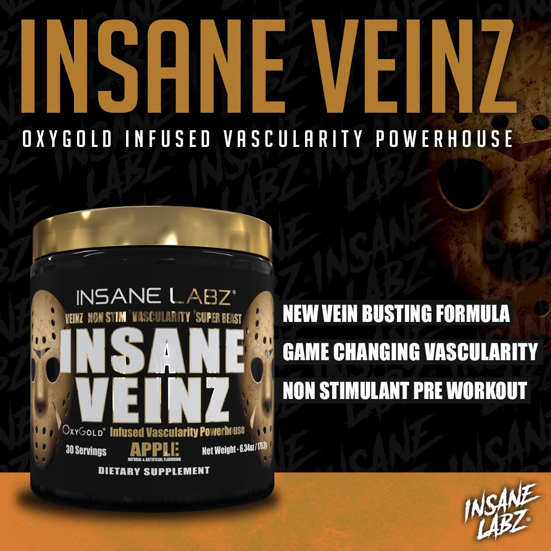 Insane Labz Psychotic Gold and Insane Veinz Gold Pre Workout Nitric Oxide Booster Stack Insane Labz uk supplements