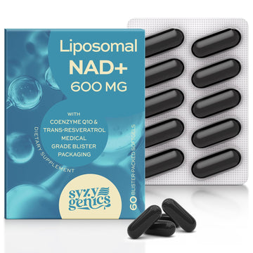 SYZY GENICS NAD+ Supplement 1600mg Extra Strength - Liposomal NMN Alternative with Resveratrol, Urolithin A, CoQ10, Quercetin & ALA - Mitochondrial Energy & Anti-Aging, Cell Regeneration, 60 Softgels SYZY GENICS uk supplements