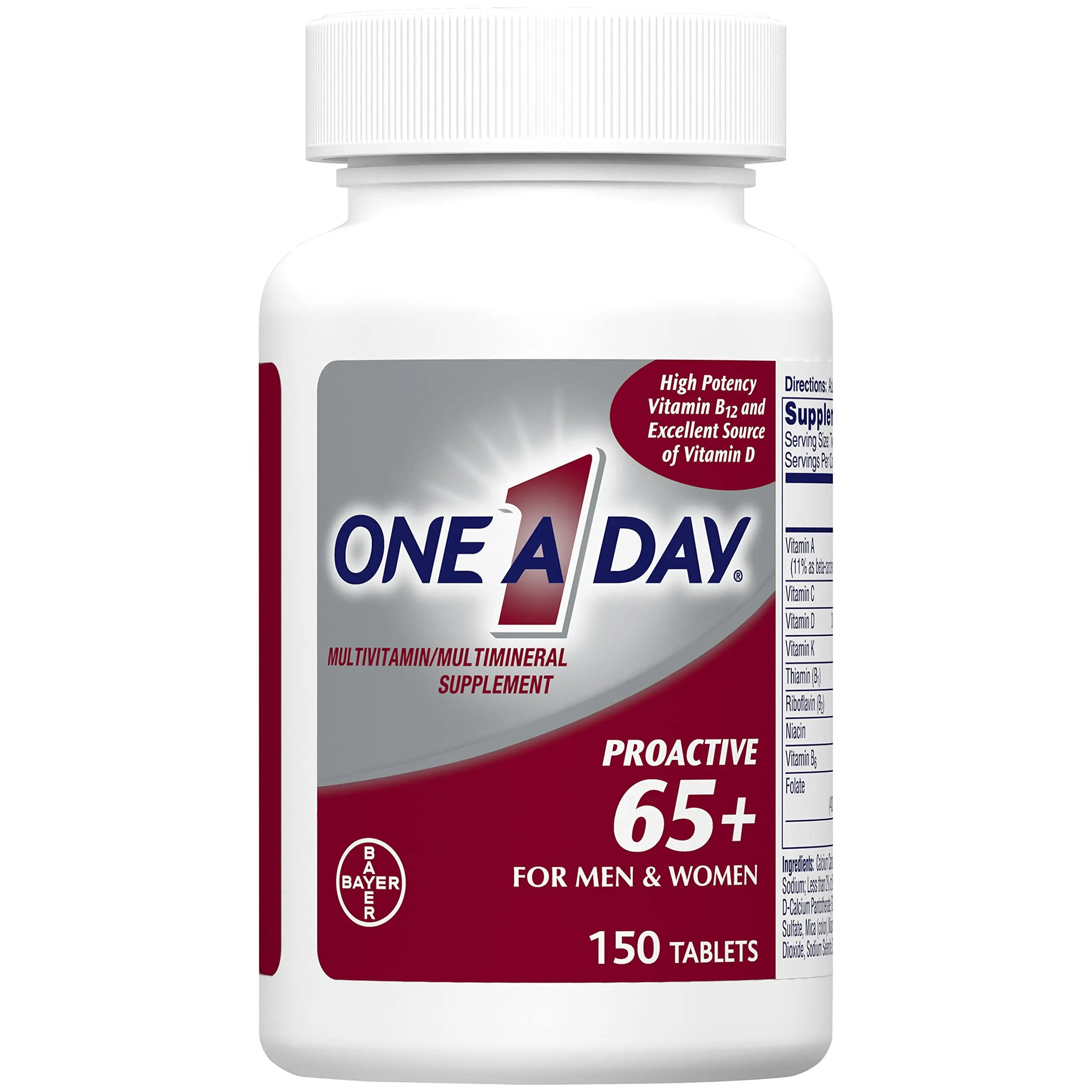 ONE A DAY Proactive 65+, Mens & Womens Multivitamin, Supplement with Vitamin A, Vitamin C, Vitamin D, and Zinc for Immune Health Support ONE A DAY uk supplements