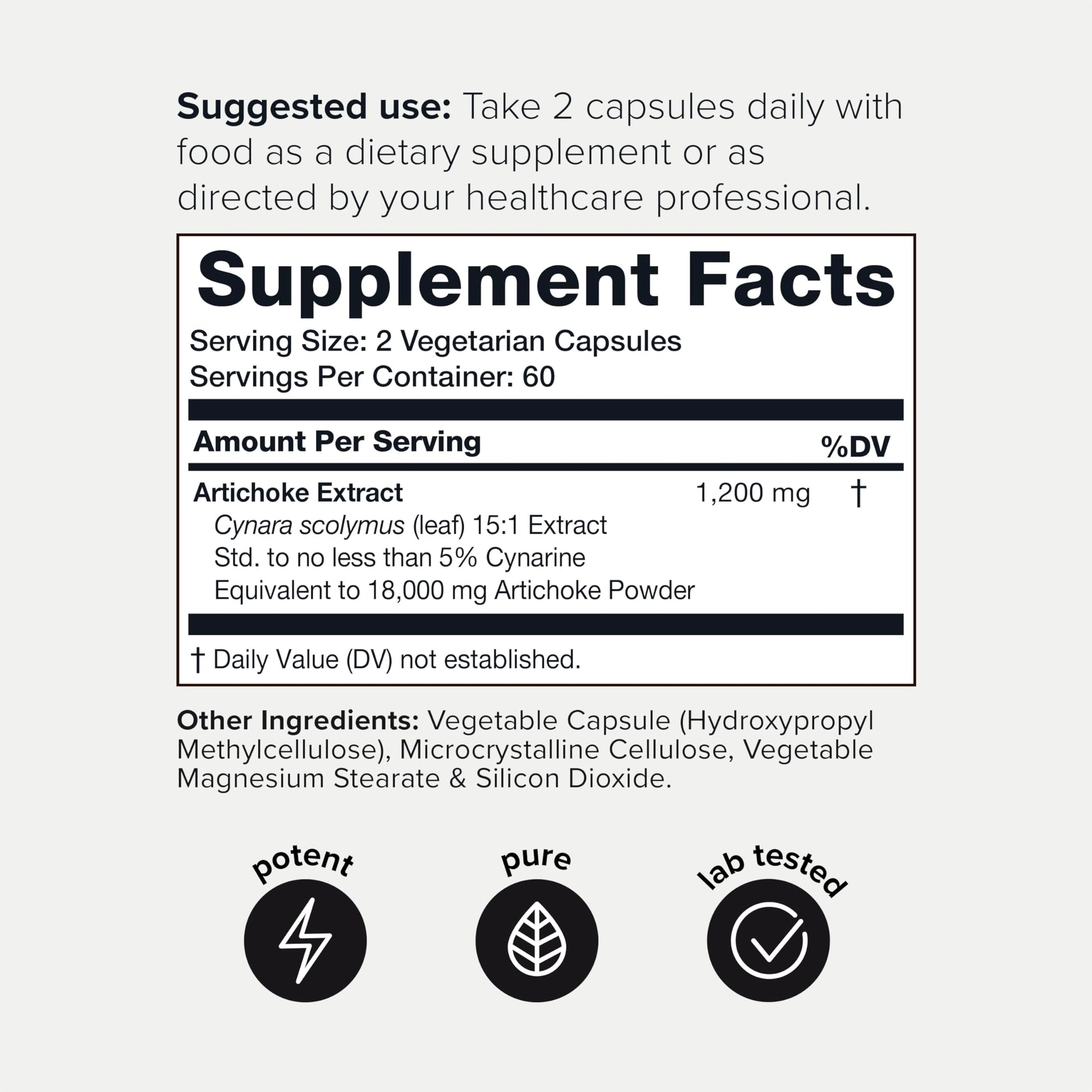 Artichoke Extract Capsules (18000mg) with 60mg of Cynarine - Digestion and Liver Toniiq uk supplements