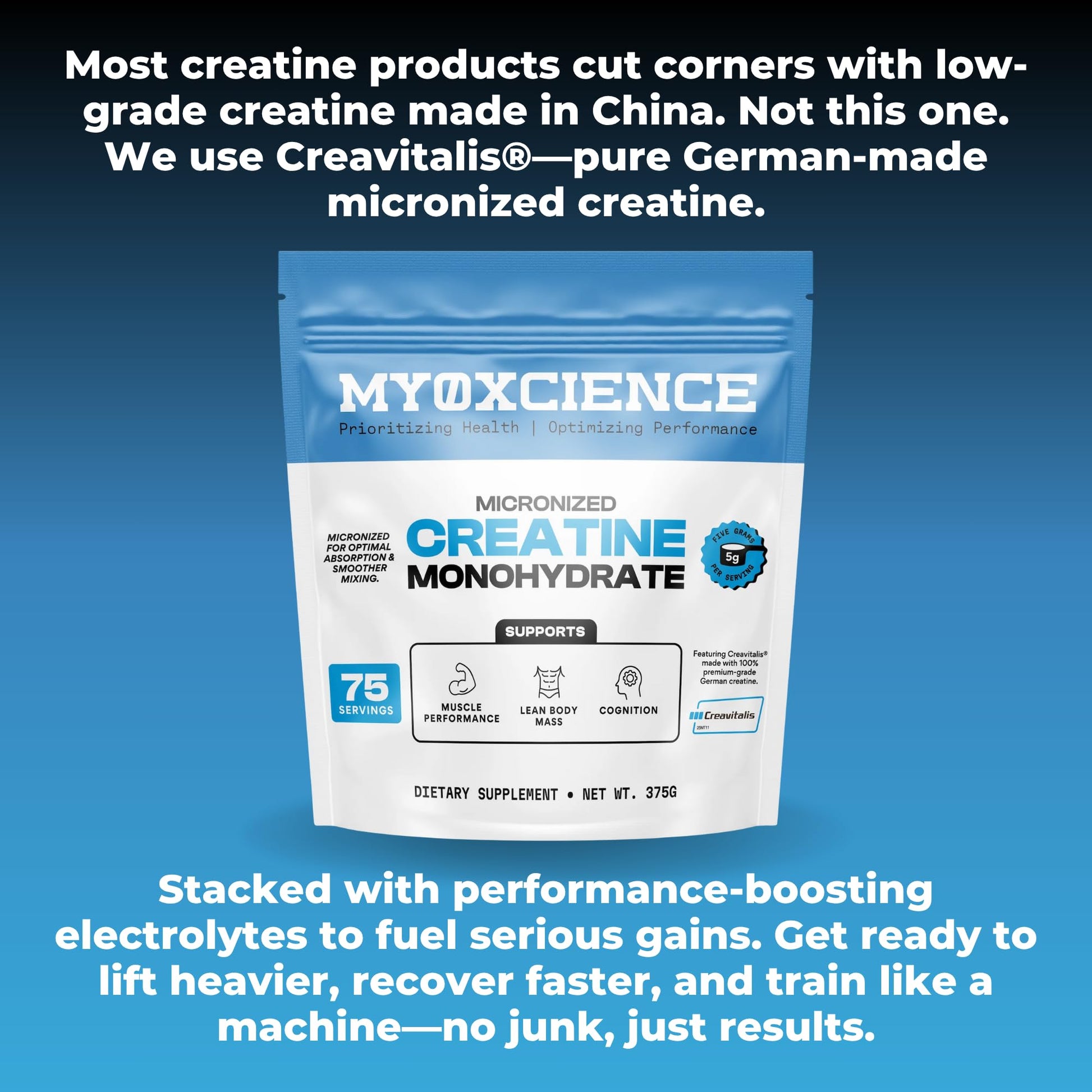 MYOXCIENCE Micronized Creavitalis Creatine | The World’s Purest Micronized Form of Creatine Monohydrate | Supports Muscle Performance MYOXCIENCE uk supplements