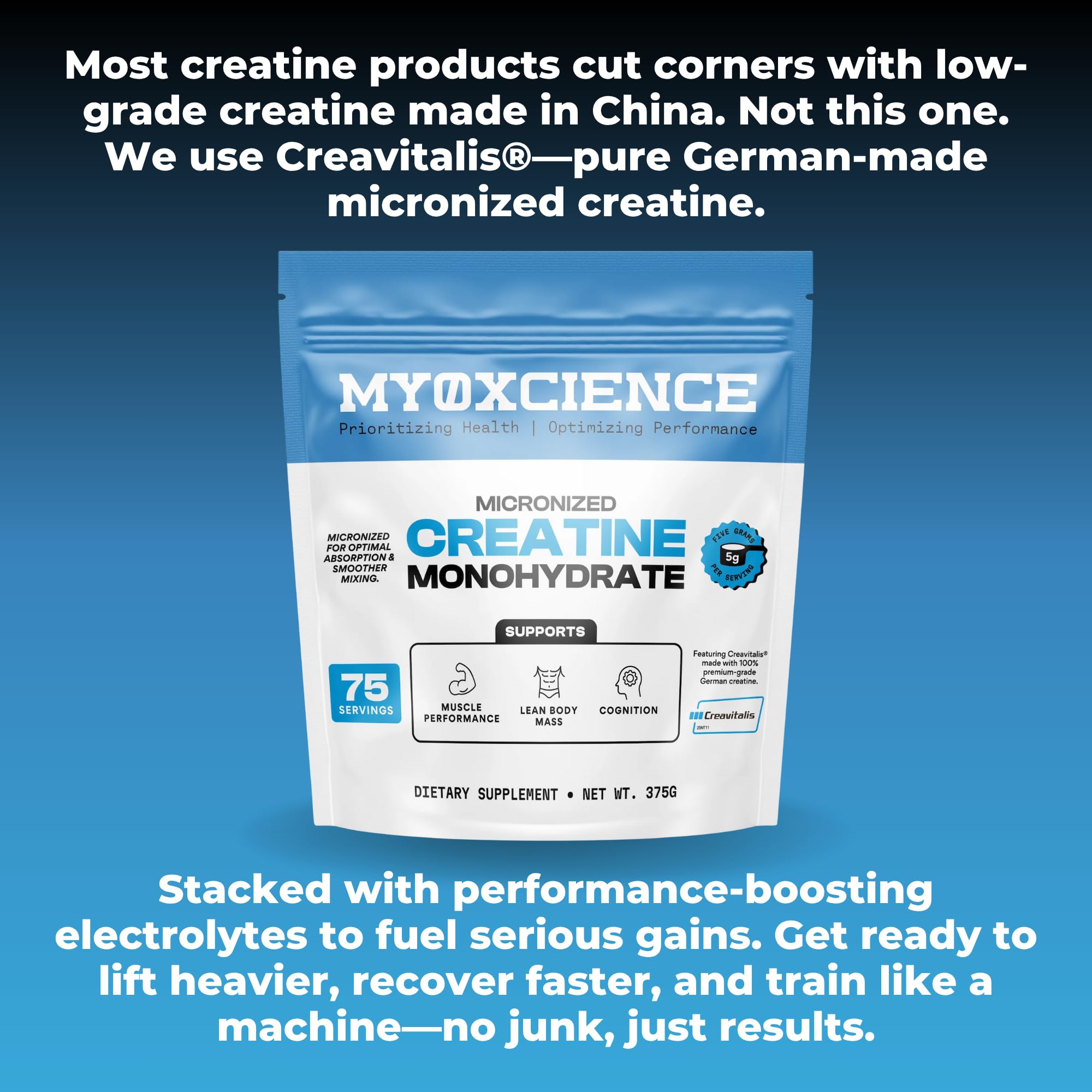 MYOXCIENCE Micronized Creavitalis Creatine | The World’s Purest Micronized Form of Creatine Monohydrate | Supports Muscle Performance MYOXCIENCE uk supplements