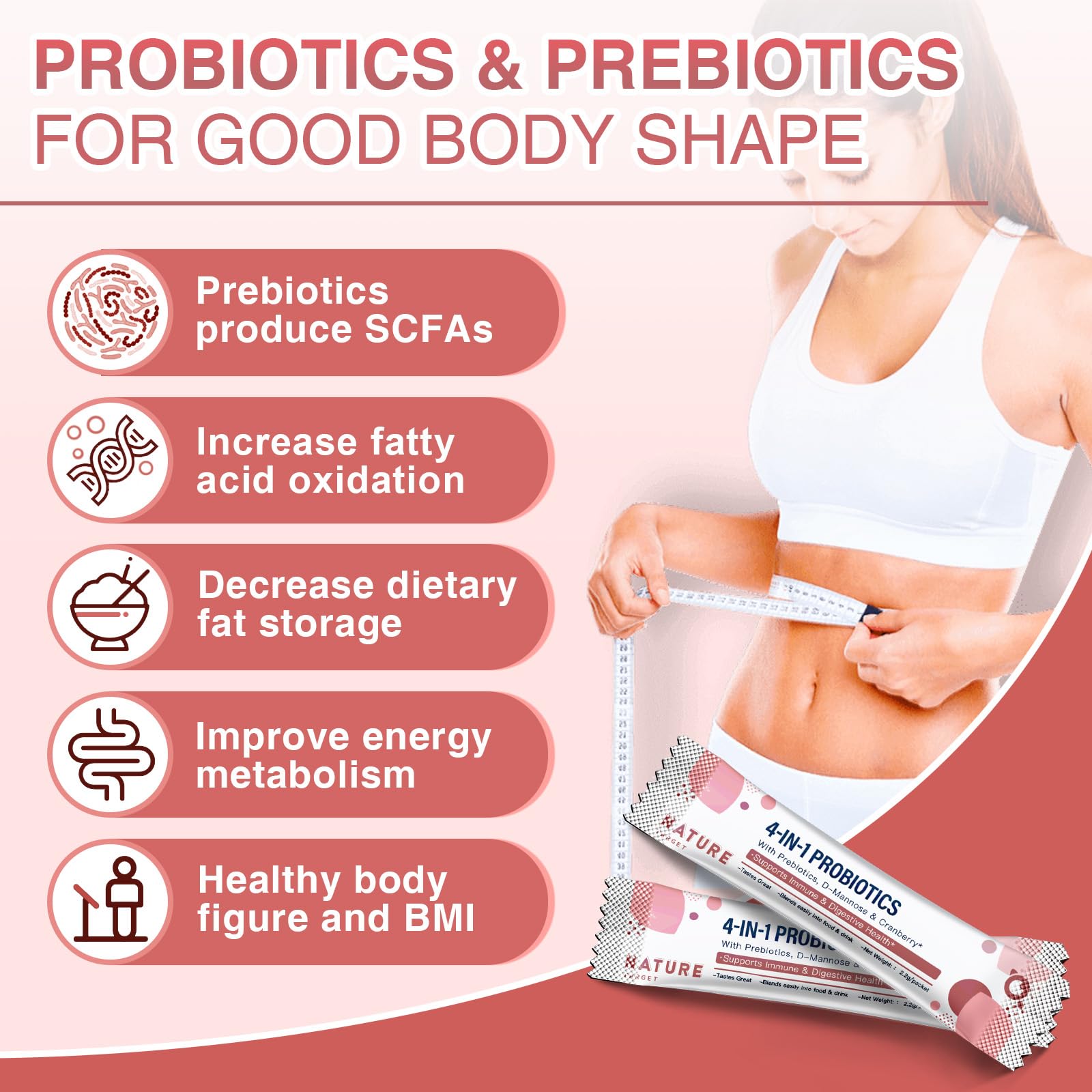 NATURE TARGET Probiotics-for-Women Prebiotics-and-Probiotics-Powder, 100-Billion-CFUs 45-Day-Supply, Women's-Probiotic with D-Mannose and Cranberry for Urinary Tract/Gut/Digestive Health NATURE TARGET uk supplements