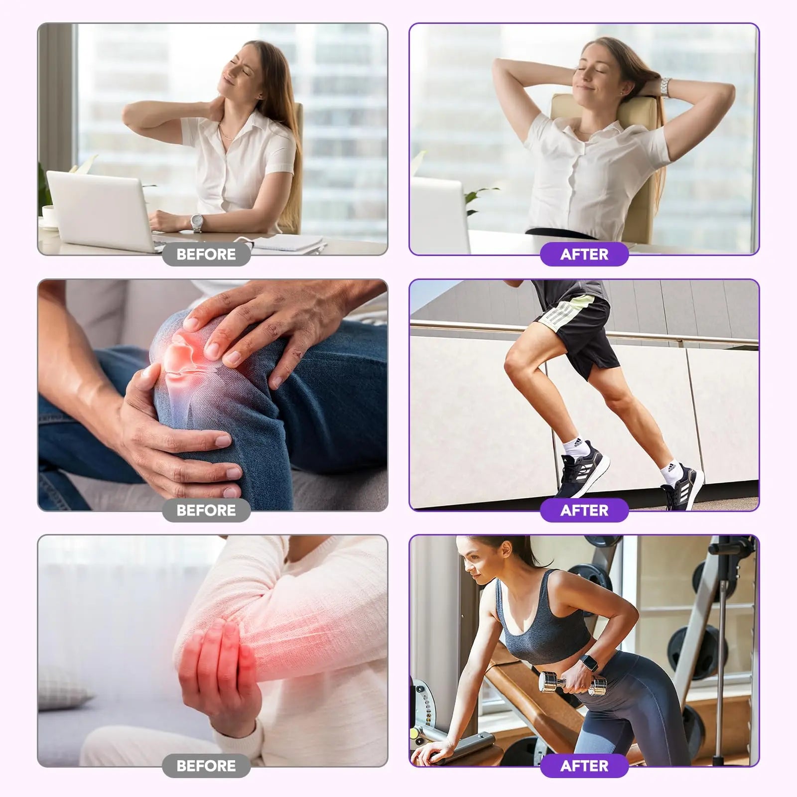 Joint Massage Purple Gel, Soothing Massage Cream for Joint Activities, Muscle, Knees, Lumbar, Neck, Back, Hands/Feet, Light-Weight & Easliy Spread for Post-Workout, Long-time Sitting|3.53Oz chenyayun uk supplements