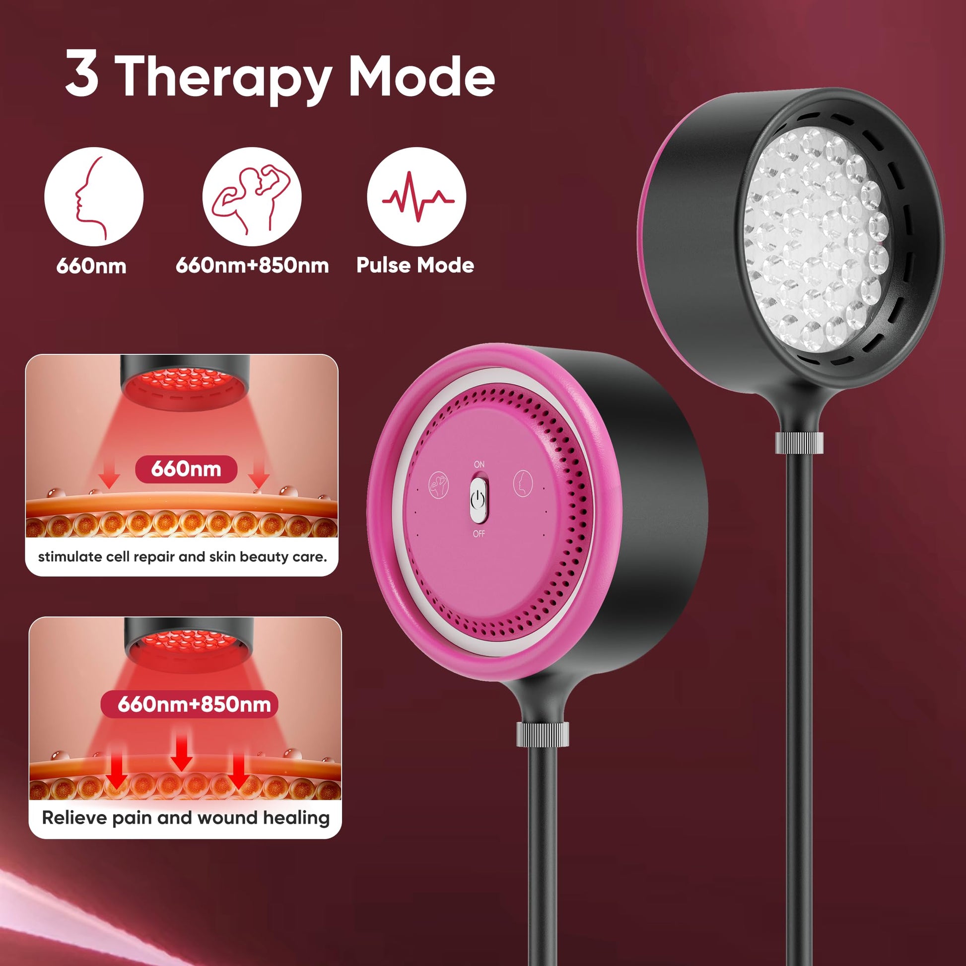 Caromolly Red Light Device Lamp, 660nm Red Light and 850nm Near-Infrared Light Combo Caromolly uk supplements