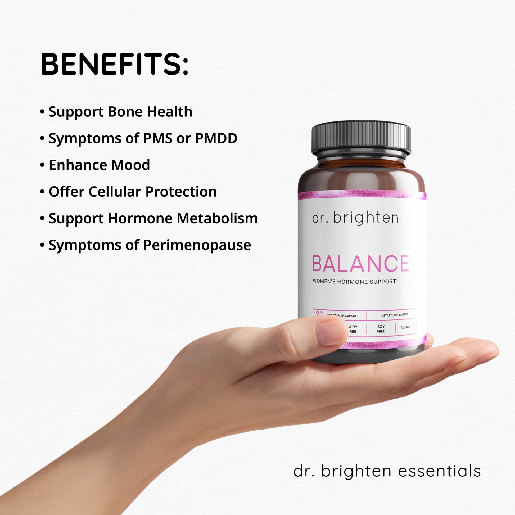 Dr. Brighten Balance - Hormone Balance for Women with Chasteberry and DIM - Targets Hormonal Acne, Period Issues, & PMS - Vegan, Non-GMO Dr. Brighten uk supplements