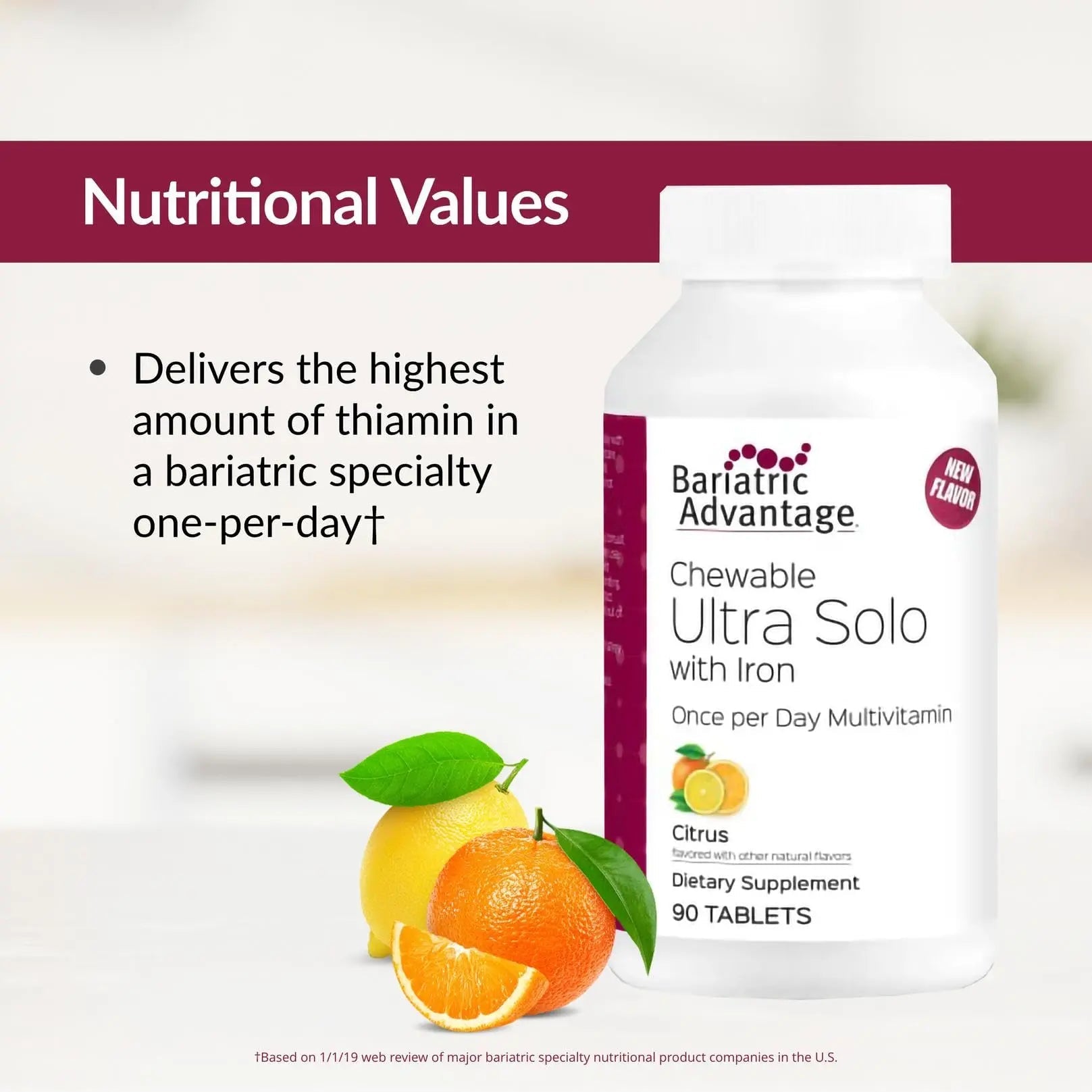 Bariatric Advantage Chewable Ultra Solo with Iron - Once-Per-Day Daily Multivitamin - for Bariatric Surgery Patients - Thiamin, Vitamin A & More Bariatric Advantage uk supplements