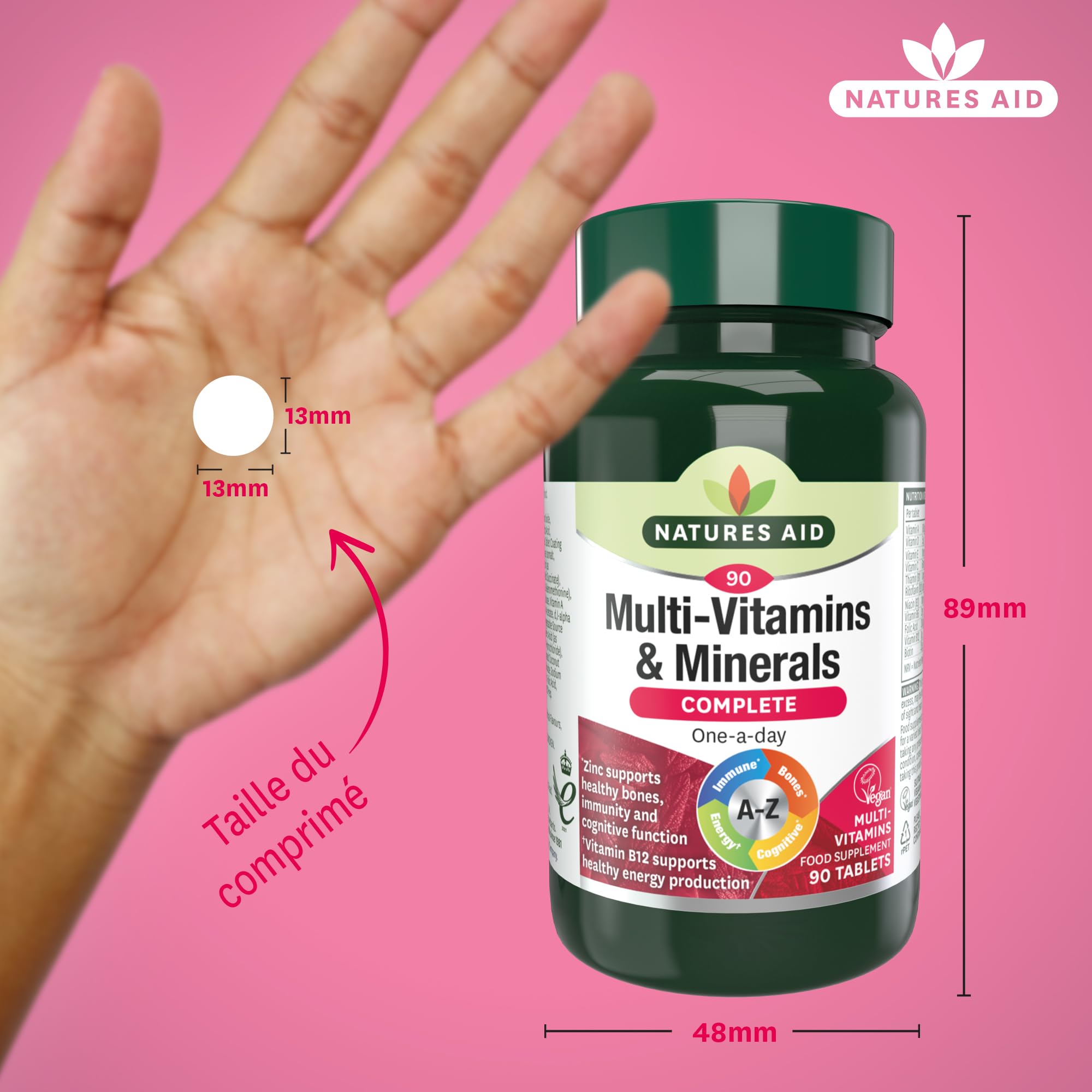 Natures Aid Multivitamins and Minerals, 90 Count (Pack of 1), (Packing may vary) natures aid uk supplements