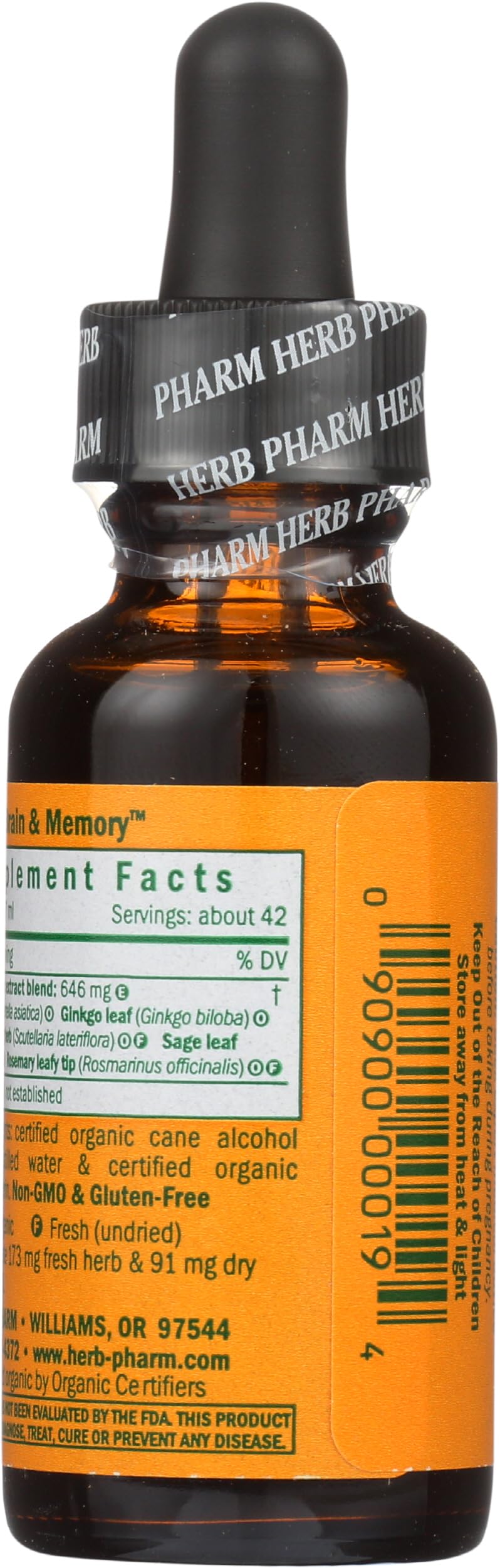 Herb Pharm Organic Nootropic Brain & Memory Supplement with Ginkgo Biloba Liquid Extract: Fast Absorption for Mental Focus Support, Ginkgo Supplement, Vegan, Gluten-Free, Non-GMO, 1 Oz Herb Pharm uk supplements