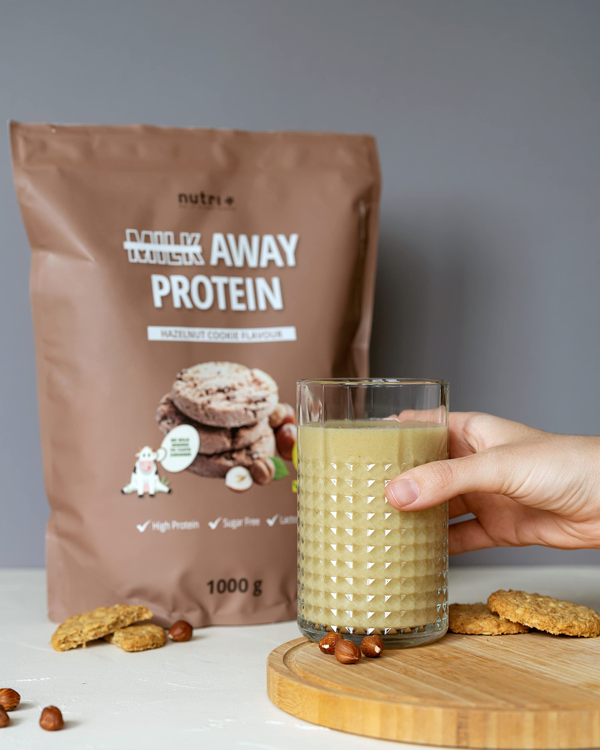 Vegan Protein Powder Hazelnut Cookie - Milk Away Vegan Protein Without Soy 1kg Nutri + uk supplements