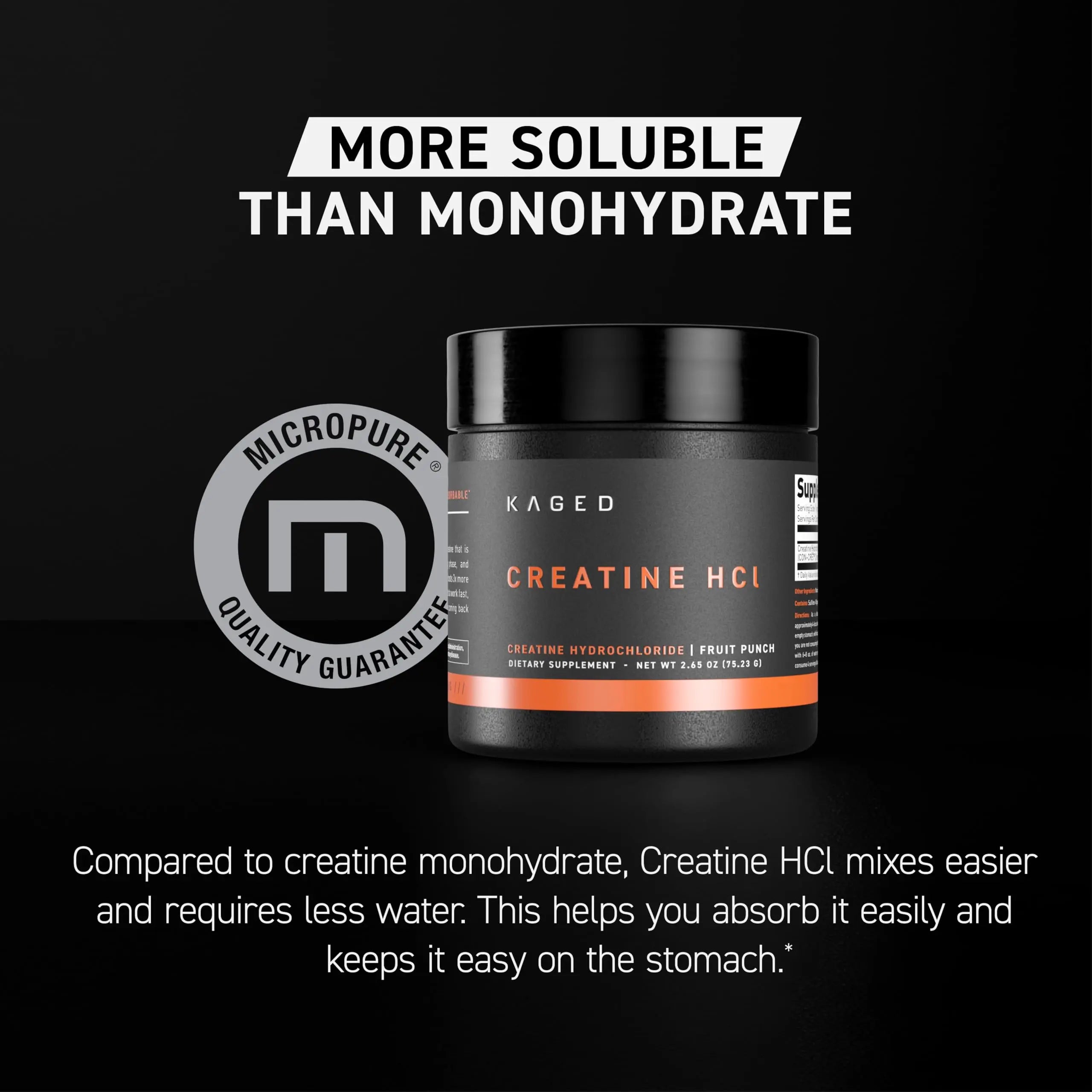 Kaged Creatine HCl Powder | 7X Concentrated vs Mono | Muscle Building & Recovery | High Absorption | No Bloating | Creatine for Men & Women Kaged uk supplements