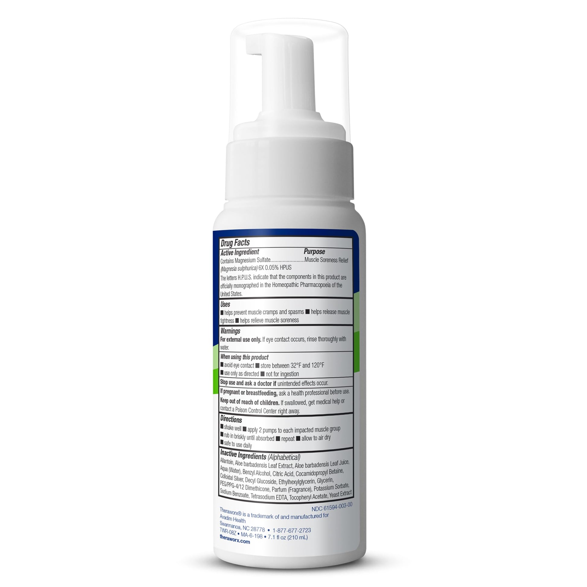 Theraworx Relief for Muscle Cramps Foam Fast-Acting Muscle Spasm, Leg Soreness with Magnesium Sulfate - 7.1 oz - 1 Count Theraworx uk supplements