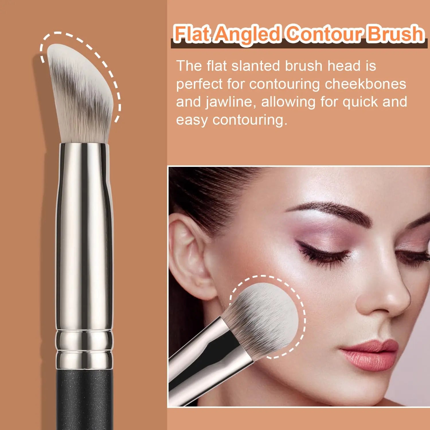 TEOYALL Angled Concealer Brush, Synthetic Contour Brush for Blending Setting Buffing with Liquid, Cream and Powder Cosmetic (Angled Brush) TEOYALL uk supplements