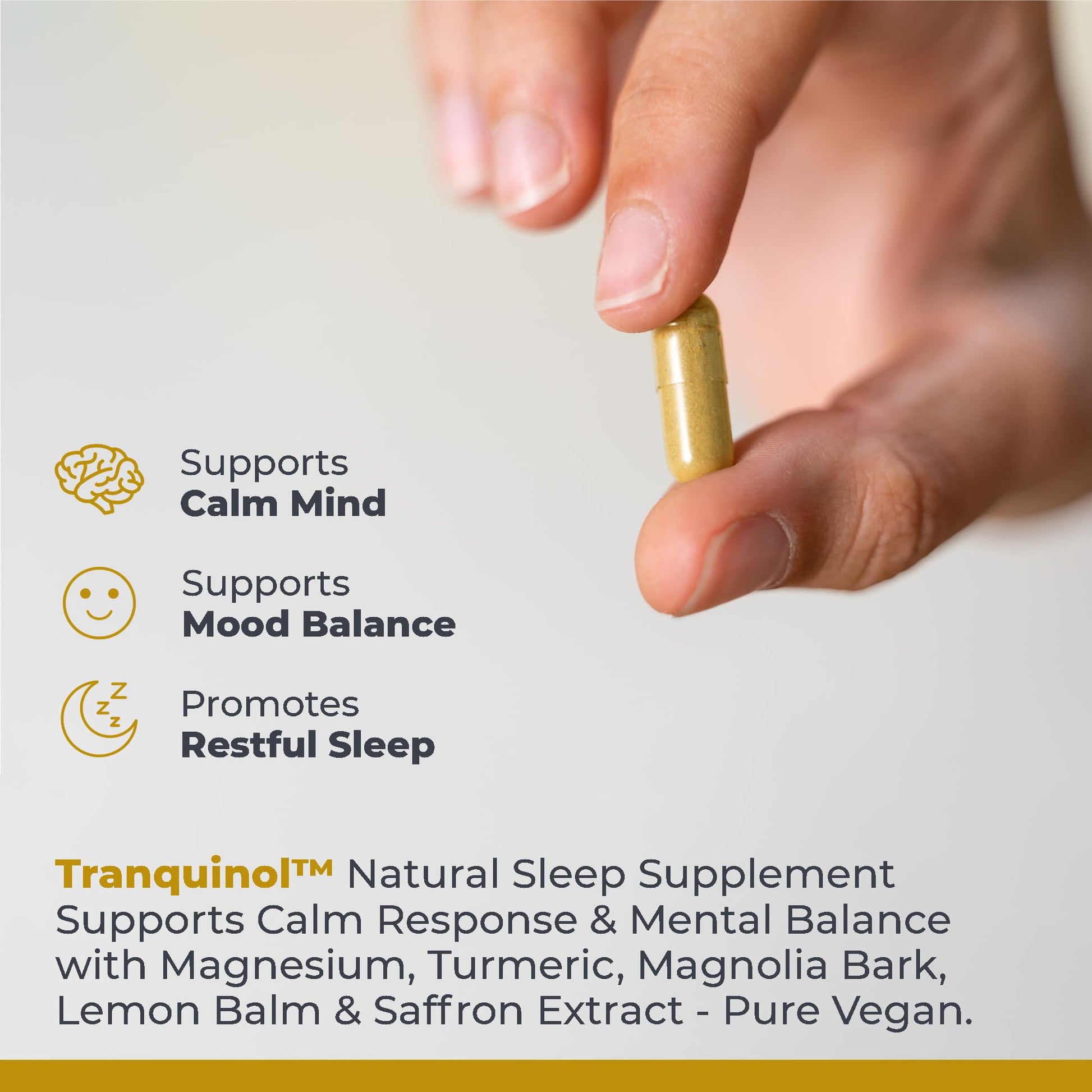 Premier Research Labs Tranquinol - Natural Sleep Aid Supplement for Deep Sleep Support and Calm Mind | Magnesium, Turmeric, Lemon Balm & Saffron Extract - Pure Vegan - 90 Plant-Source Capsules Premier Research Labs uk supplements