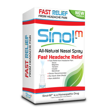 Sinol Headache Relief Spray, Over-The-Counter Medication Nose Spray for Migraine Cluster Tension, Sinus Relief & Nasal Decongestants, 15 ml Sinol uk supplements